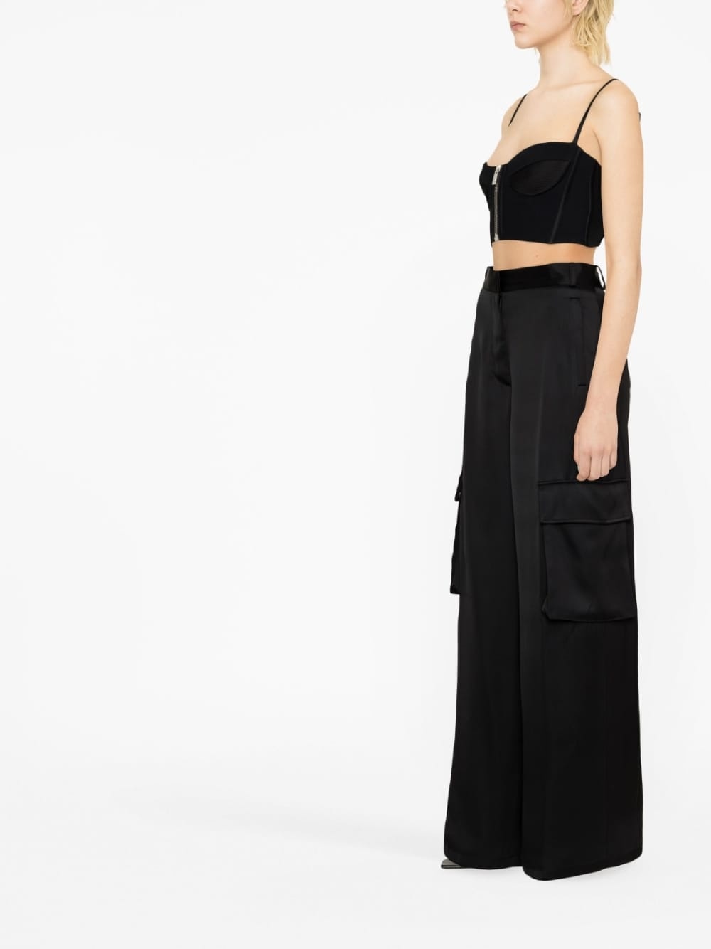 wide-leg cargo trousers - 4