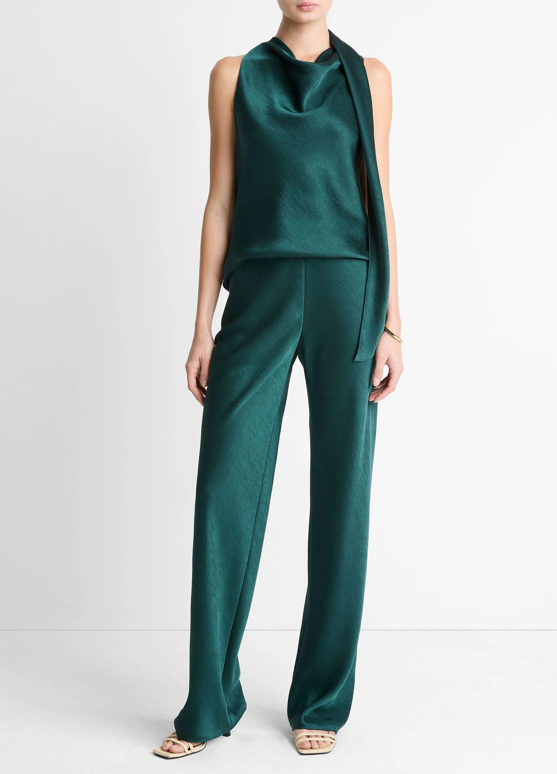 Colette High-Rise Fluid Satin Bias Pant - 1