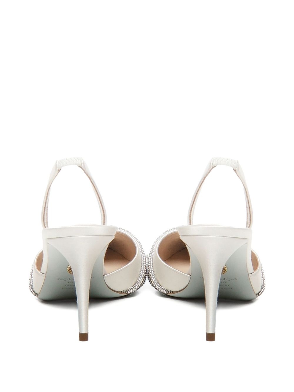 Gatsby Sling Satin 75MM crystal-embellished slingback pumps - 4
