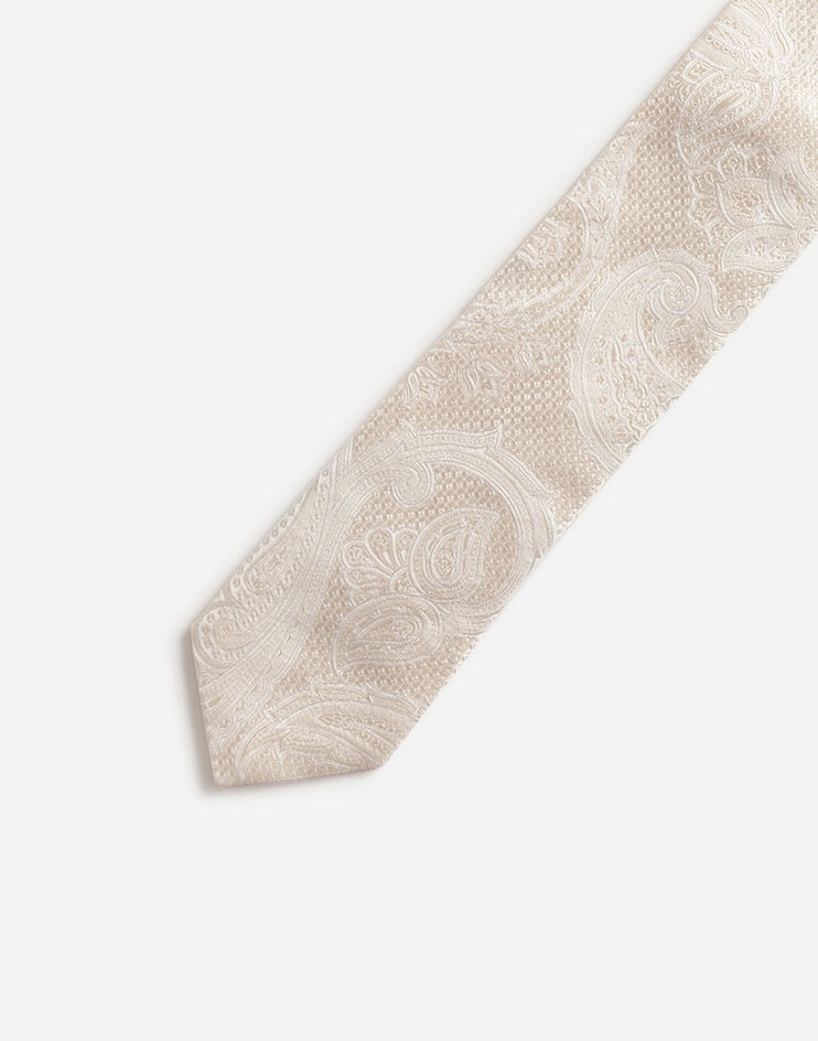 Tie-print silk jacquard blade tie (6 cm) - 3