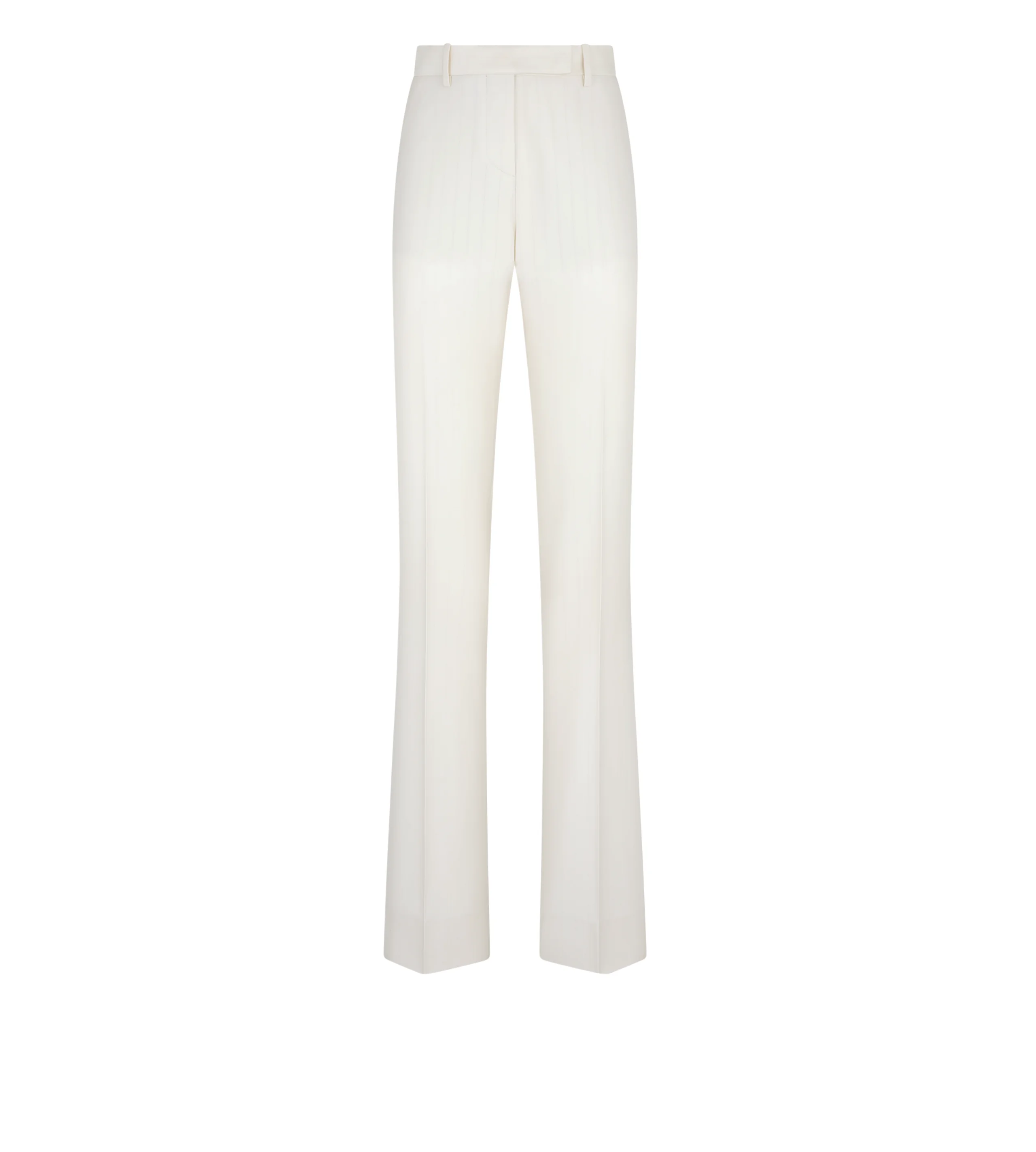 SHADOW STRIPE WOOL SILK TAILORED STRAIGHT PANTS - 1