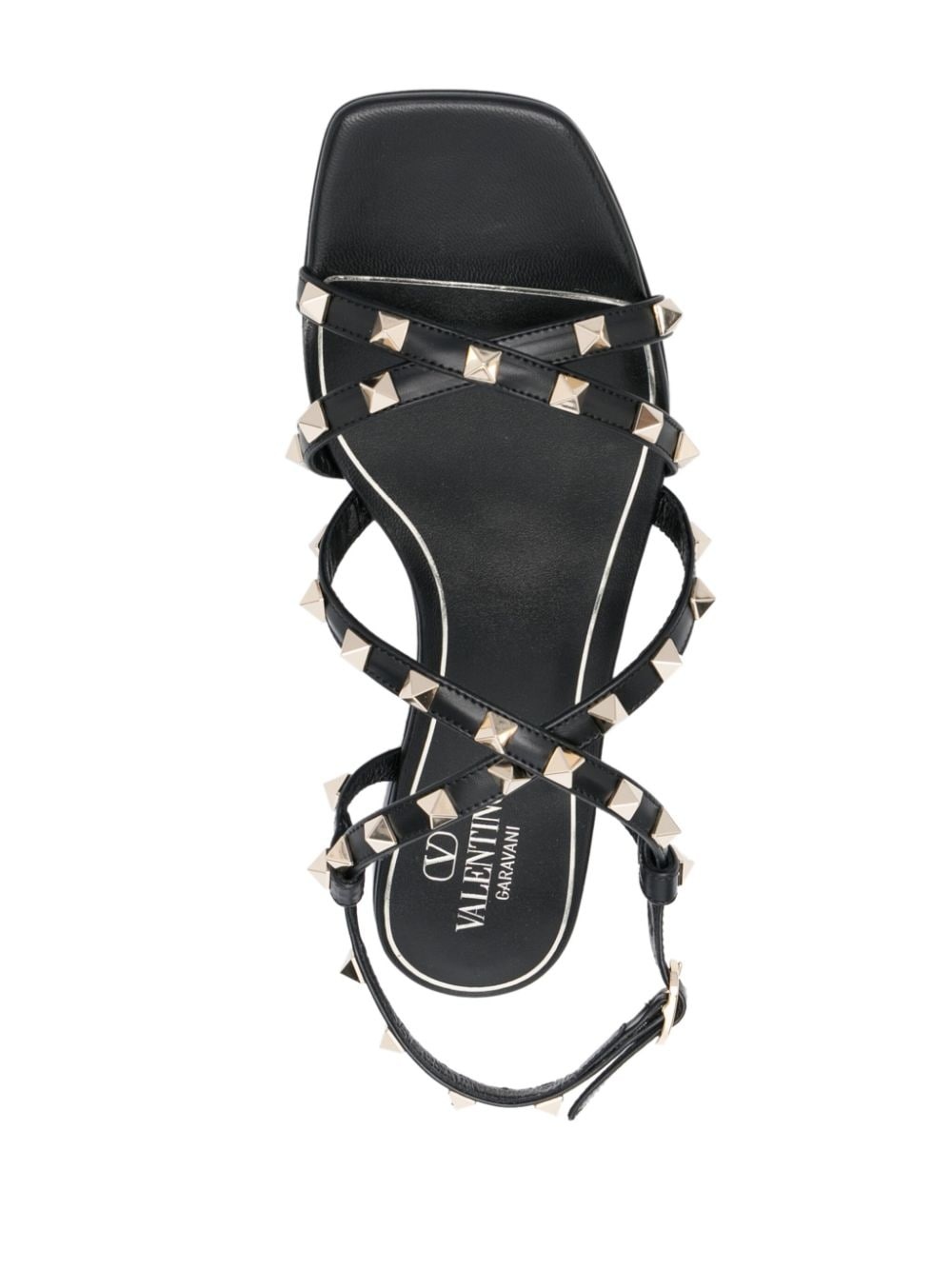 Rockstud-embellished flat leather sandals - 4