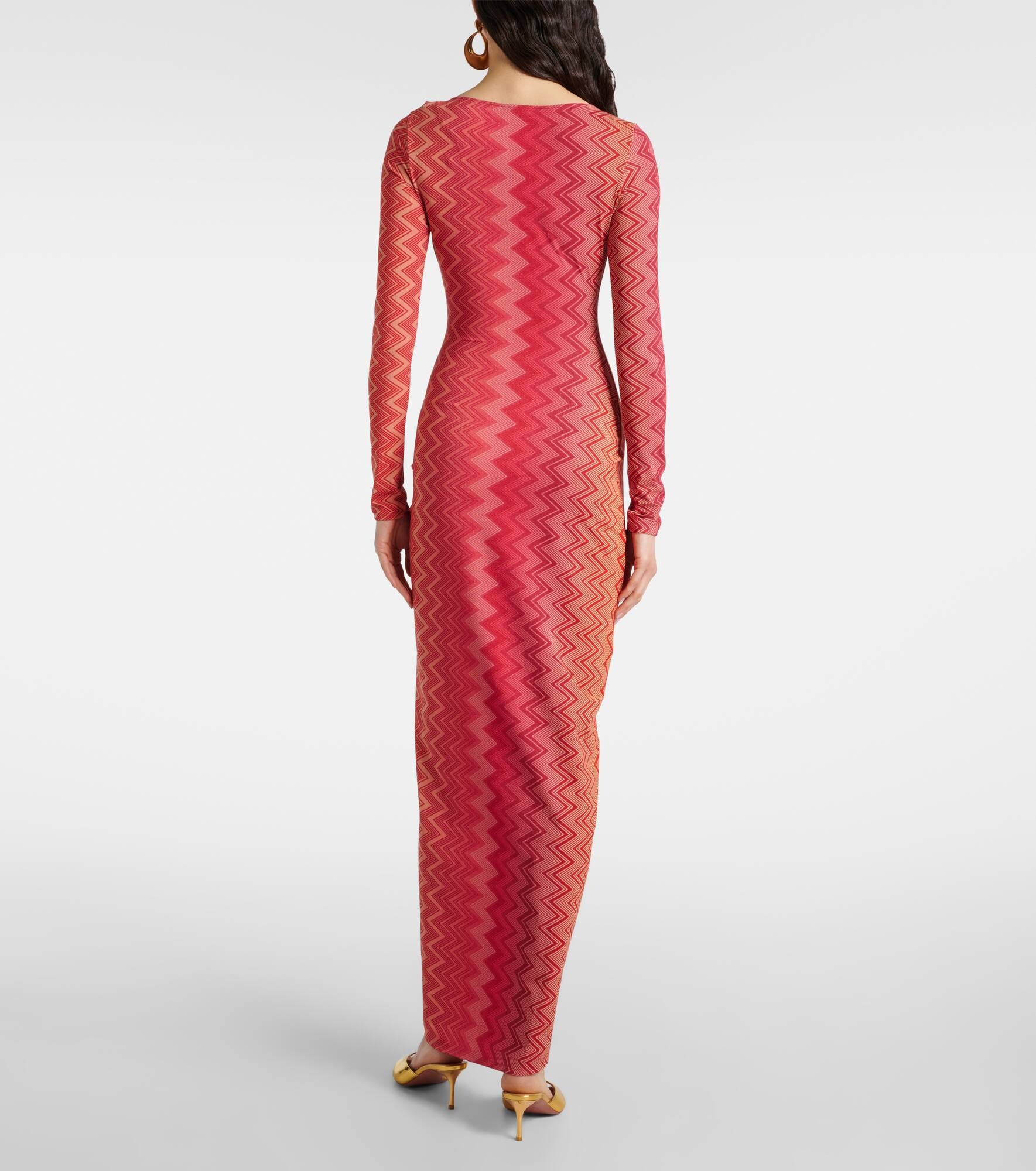 Chevron lamé midi dress - 3
