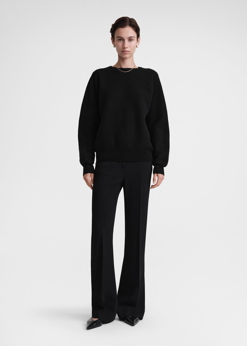 Totême Crew-neck wool knit black outlook