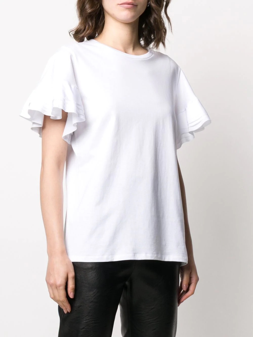 ruffled sleeve T-shirt - 3