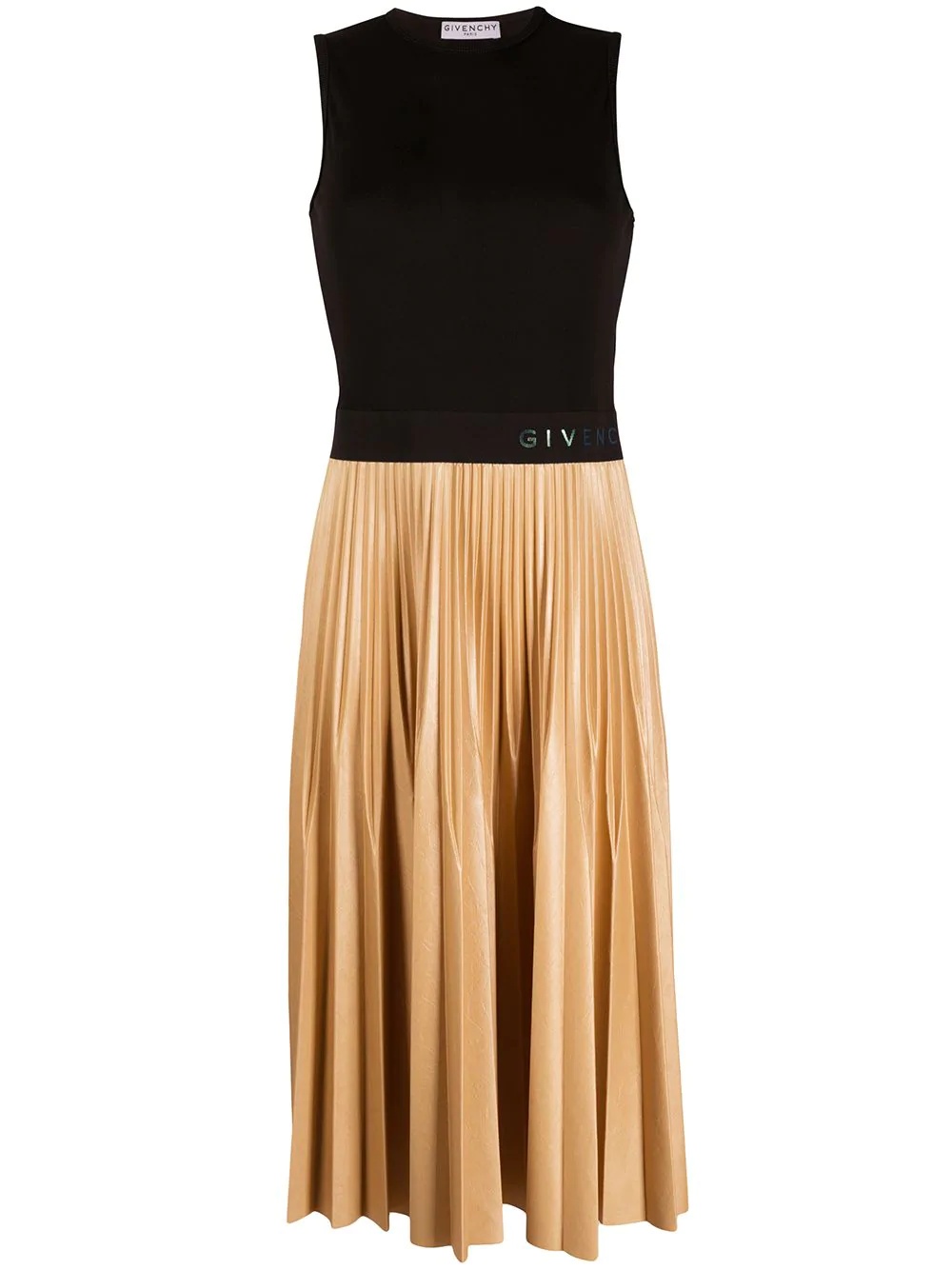 pleated-skirt logo-waist dress - 1