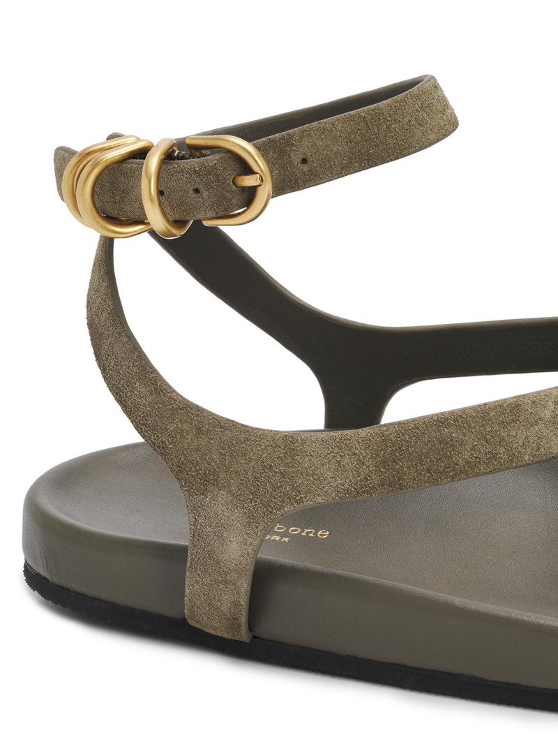 Women's Rue Suede Sandals - Olive Suede 5