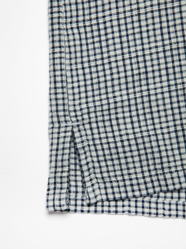 Juni Check Indigo Blouse Blue/Offwhite - 7