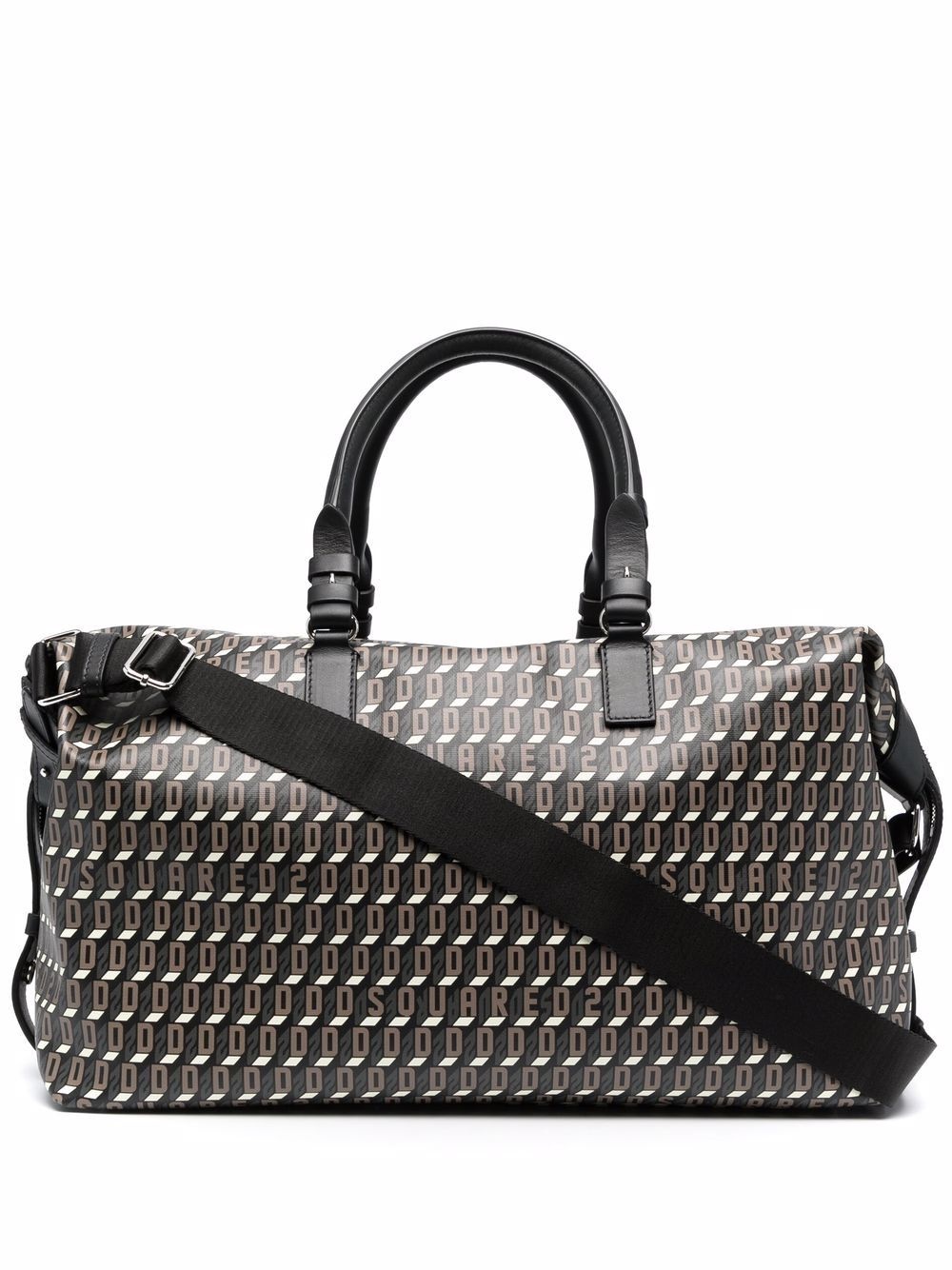 monogram-print leather duffle bag - 1