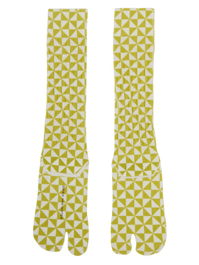 Dries Van Noten Green & White Pattern Socks outlook