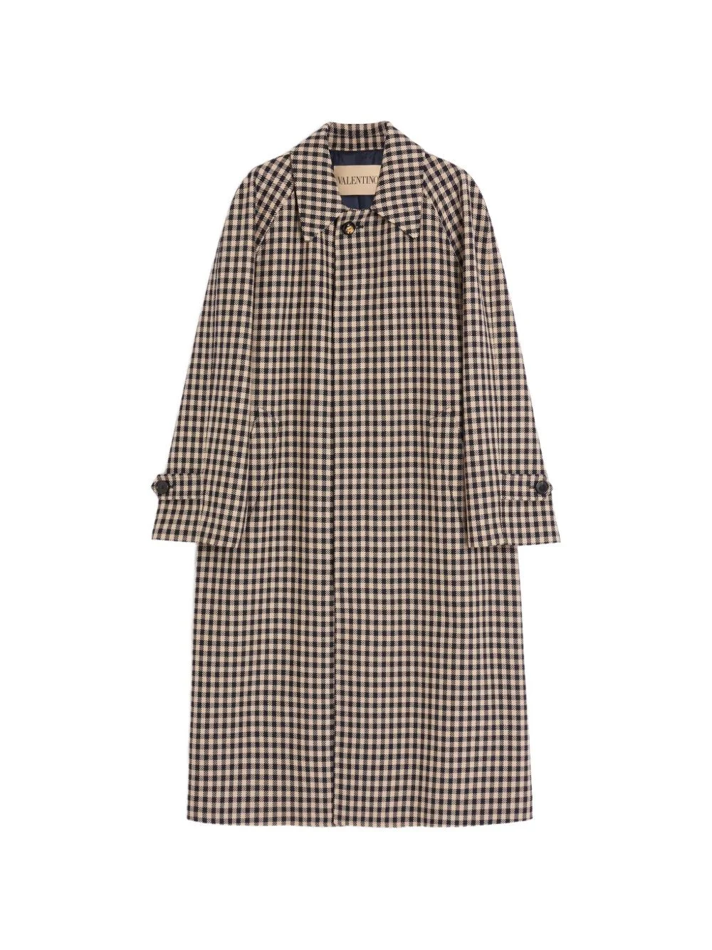 Vichy-pattern single-breasted coat - 1
