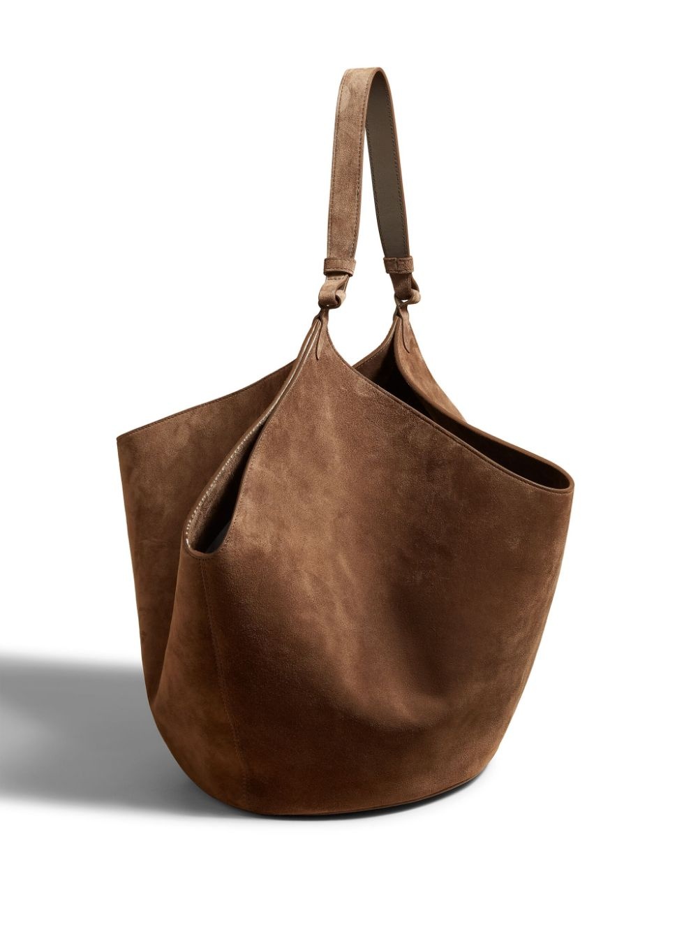 medium Lotus suede tote bag - 3