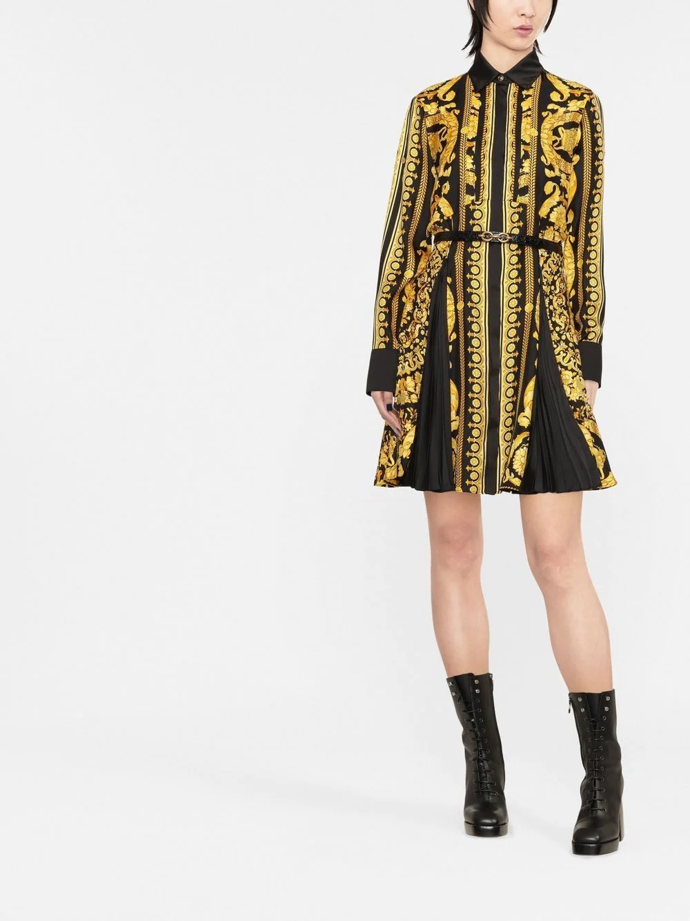 Barocco-print pleated dress - 2