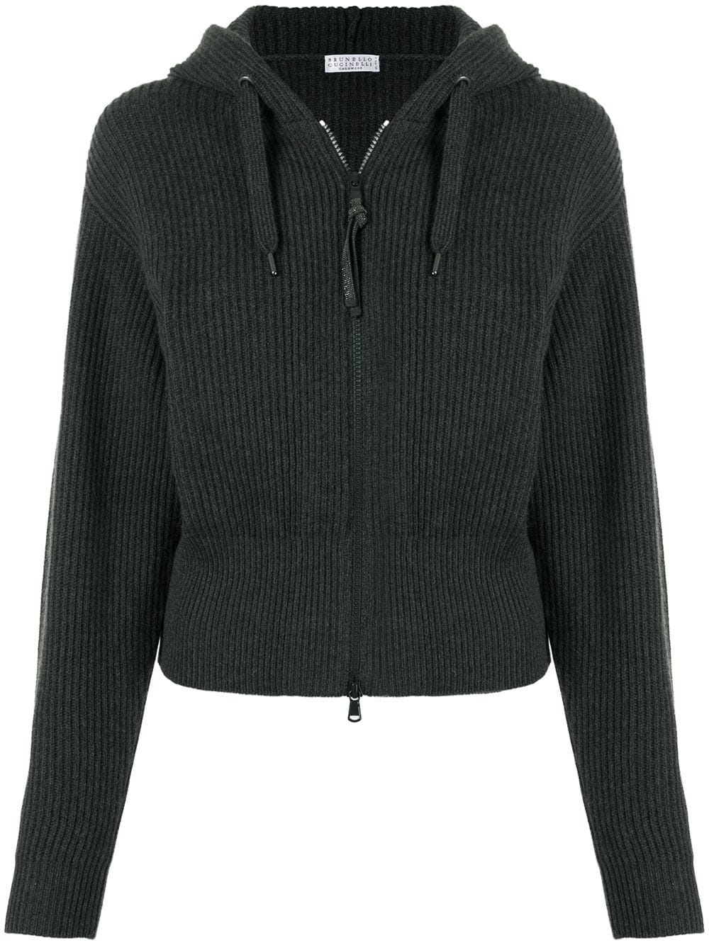 cashmere zipped hoodie - 1