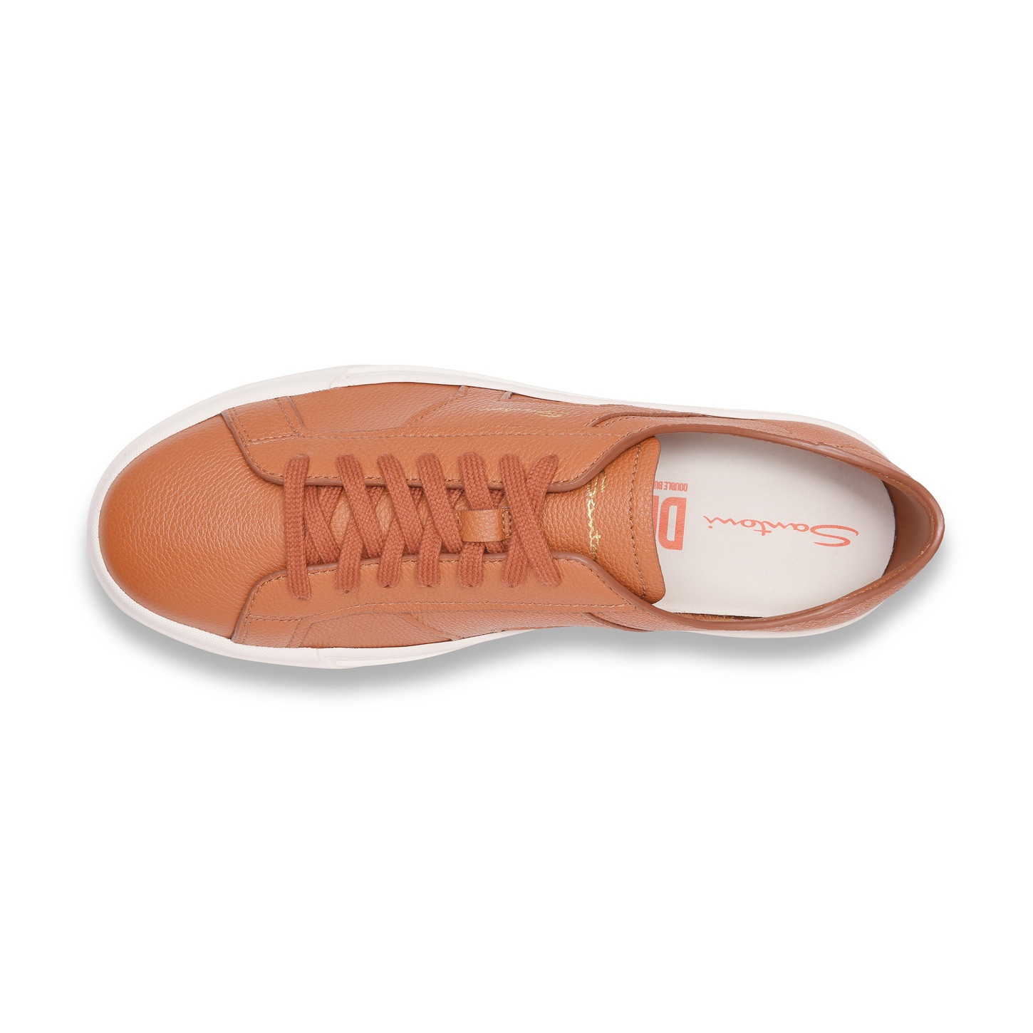 Men's orange tumbled leather Double Buckle Sneaker - 4