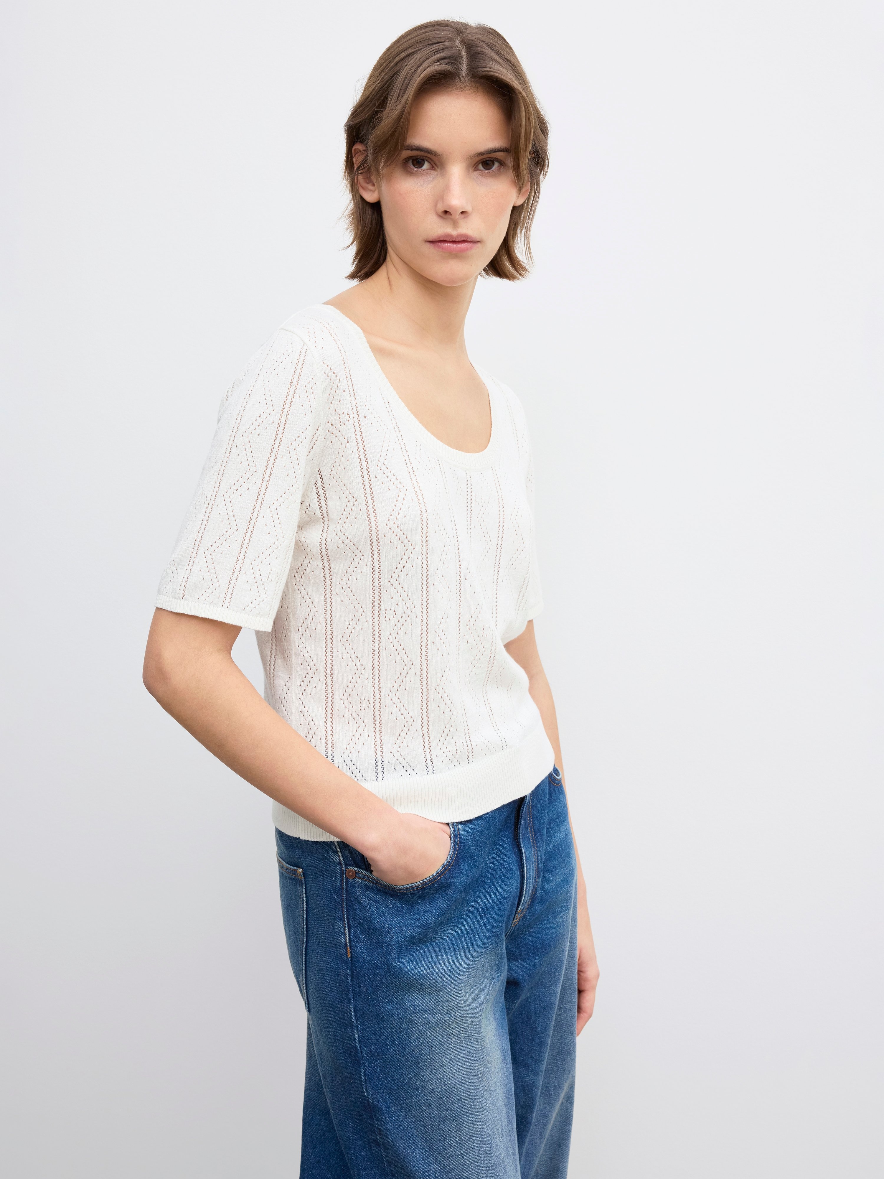 Pointelle knit top - 3