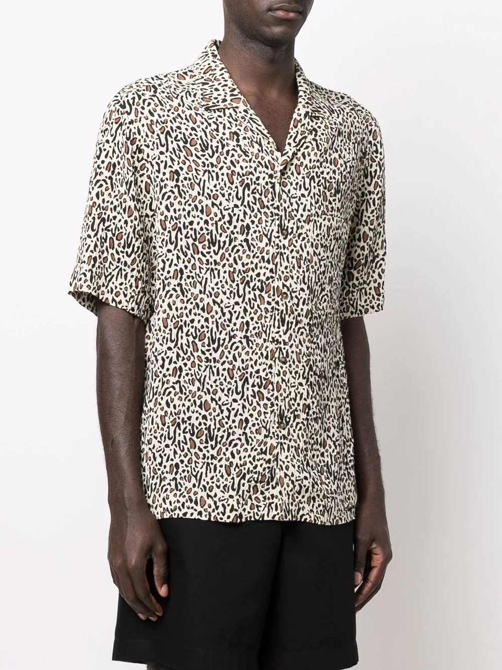 leopard-print plissé shirt - 3