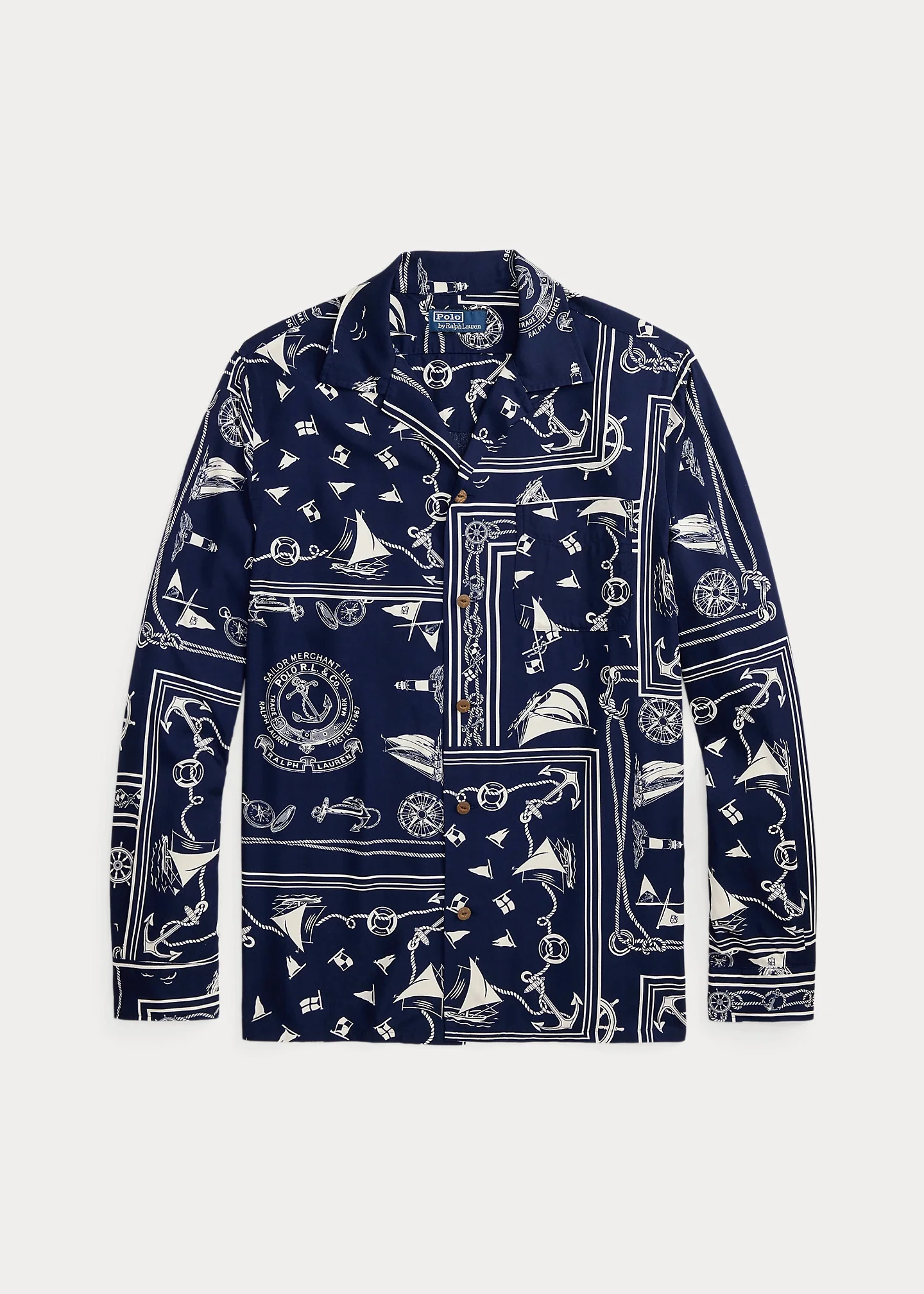 Classic Fit Nautical Bandanna Shirt - 1