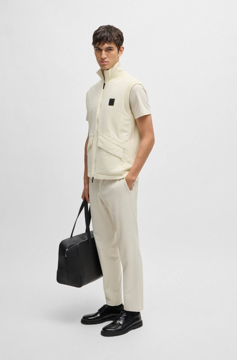 BOSS PADDED MIXED-MATERIAL GILET WITH LOGO BADGE outlook