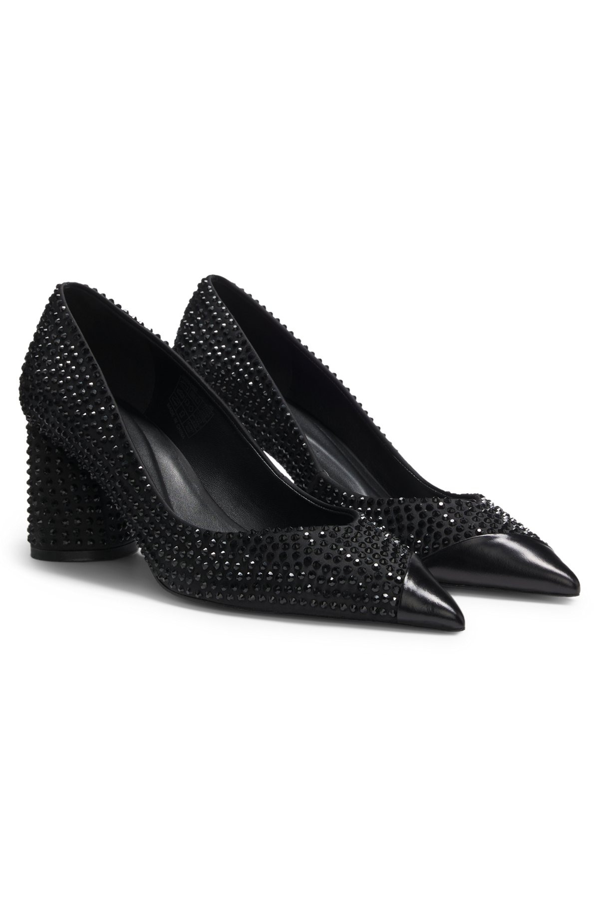 SATIN PUMPS WITH RHINESTONES WITH 7CM HEEL - 2
