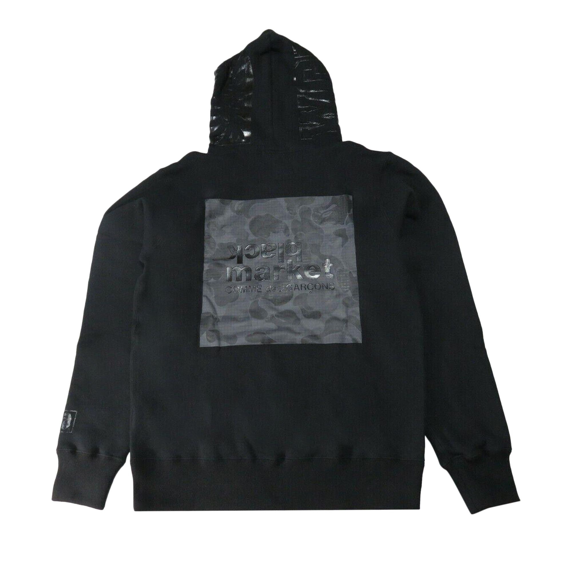 BAPE x Comme des Garçons Black Market Shark Pullover Hoodie 'Black' - 2