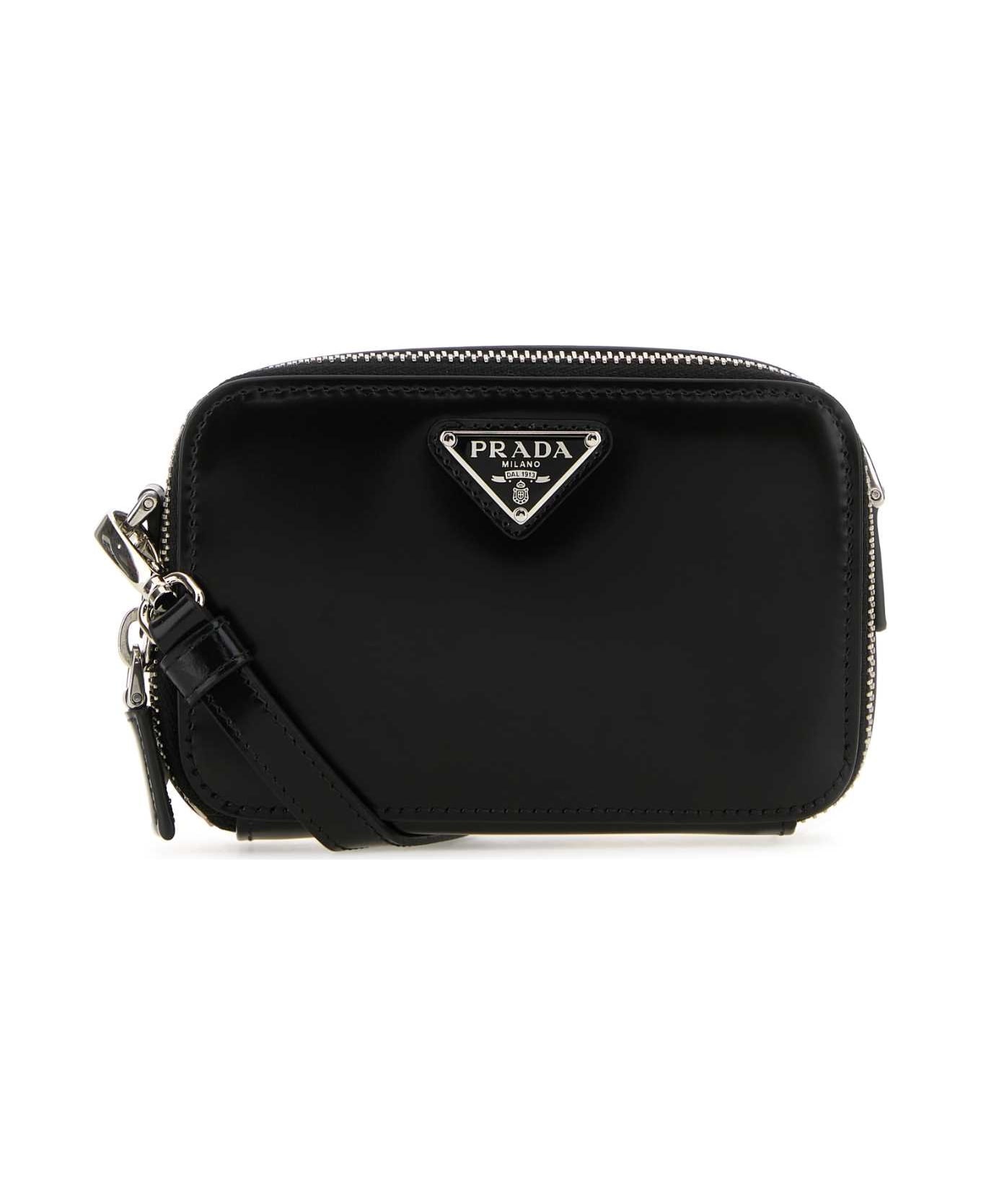 Black Leather Crossbody Bag - 1