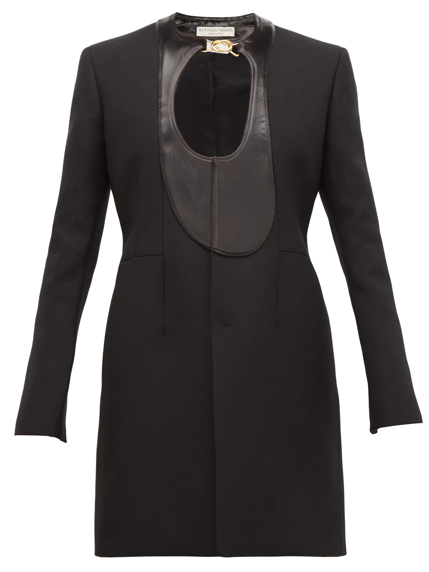 Single-breasted satin-panel coat - 1