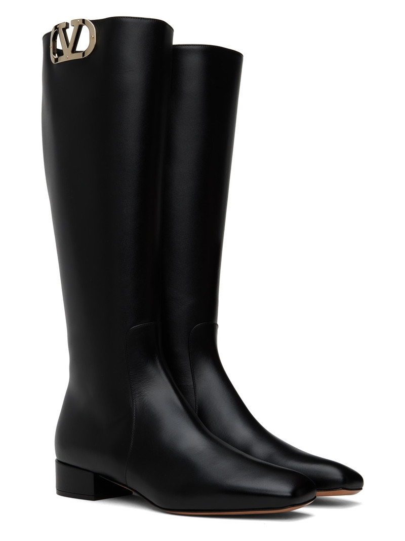 Black VLogo Tall Boots 4
