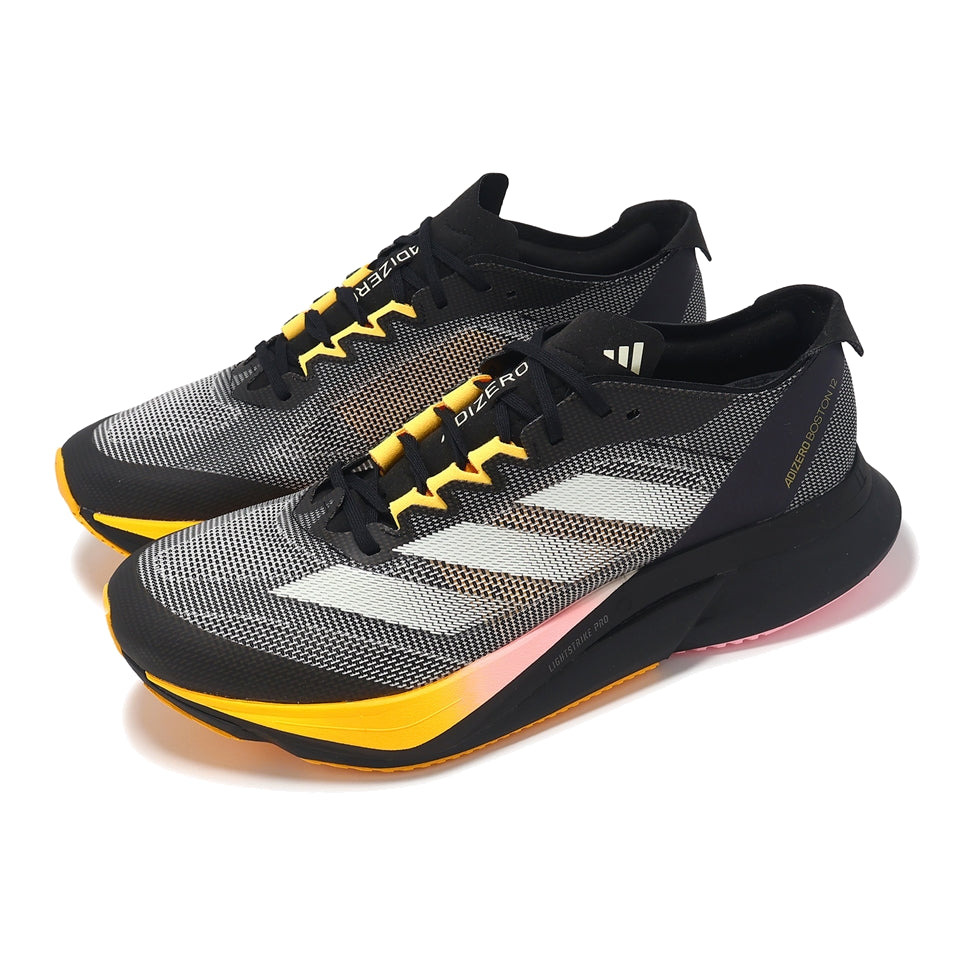 adidas Adizero Boston 12 'Black Yellow Pink' IF9212 - 3