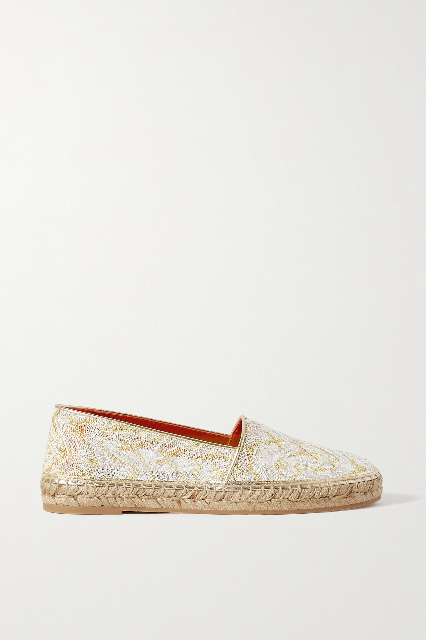 Crochet-knit canvas espadrilles - 1