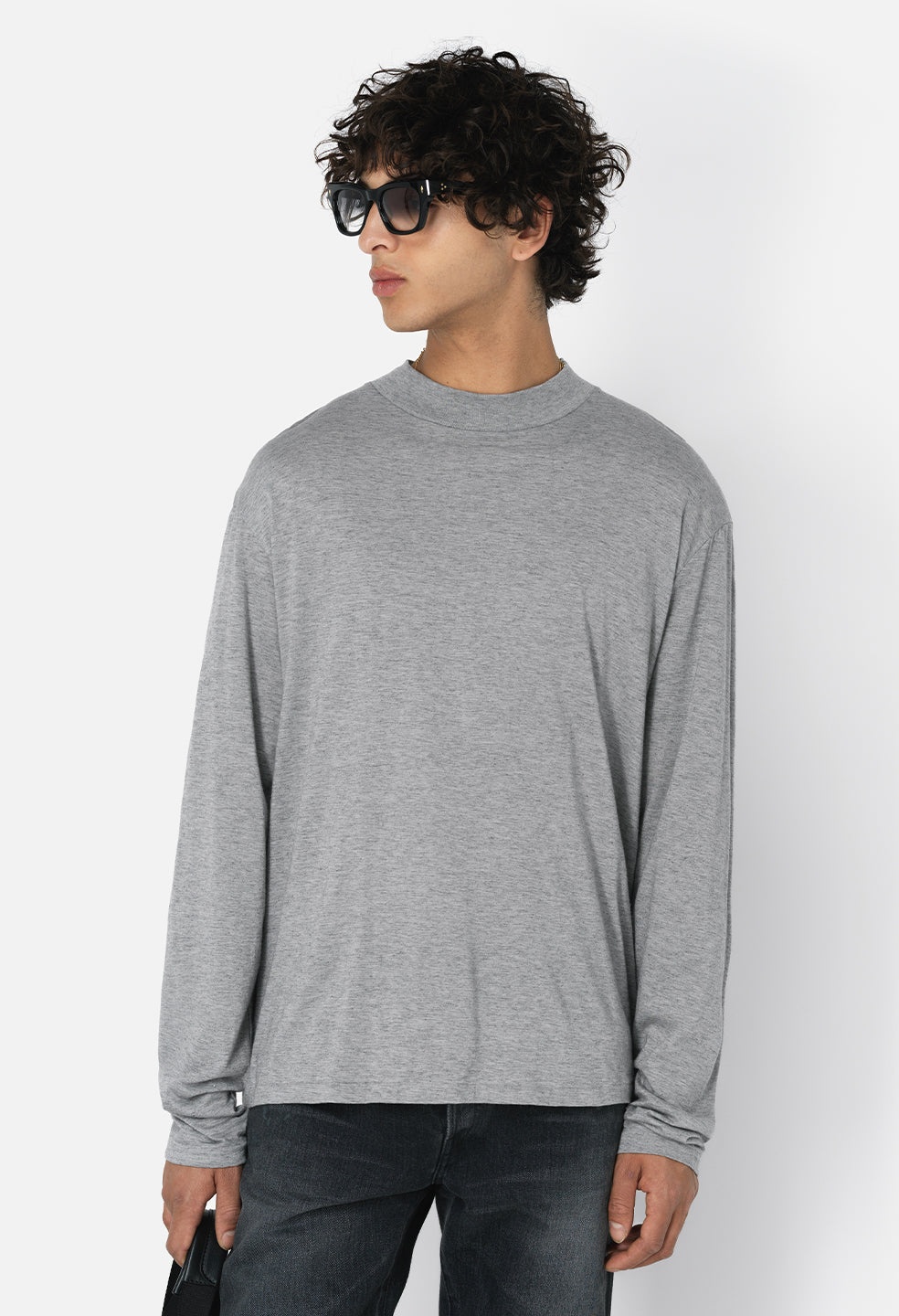 COTTON CASHMERE MOCK NECK - 5