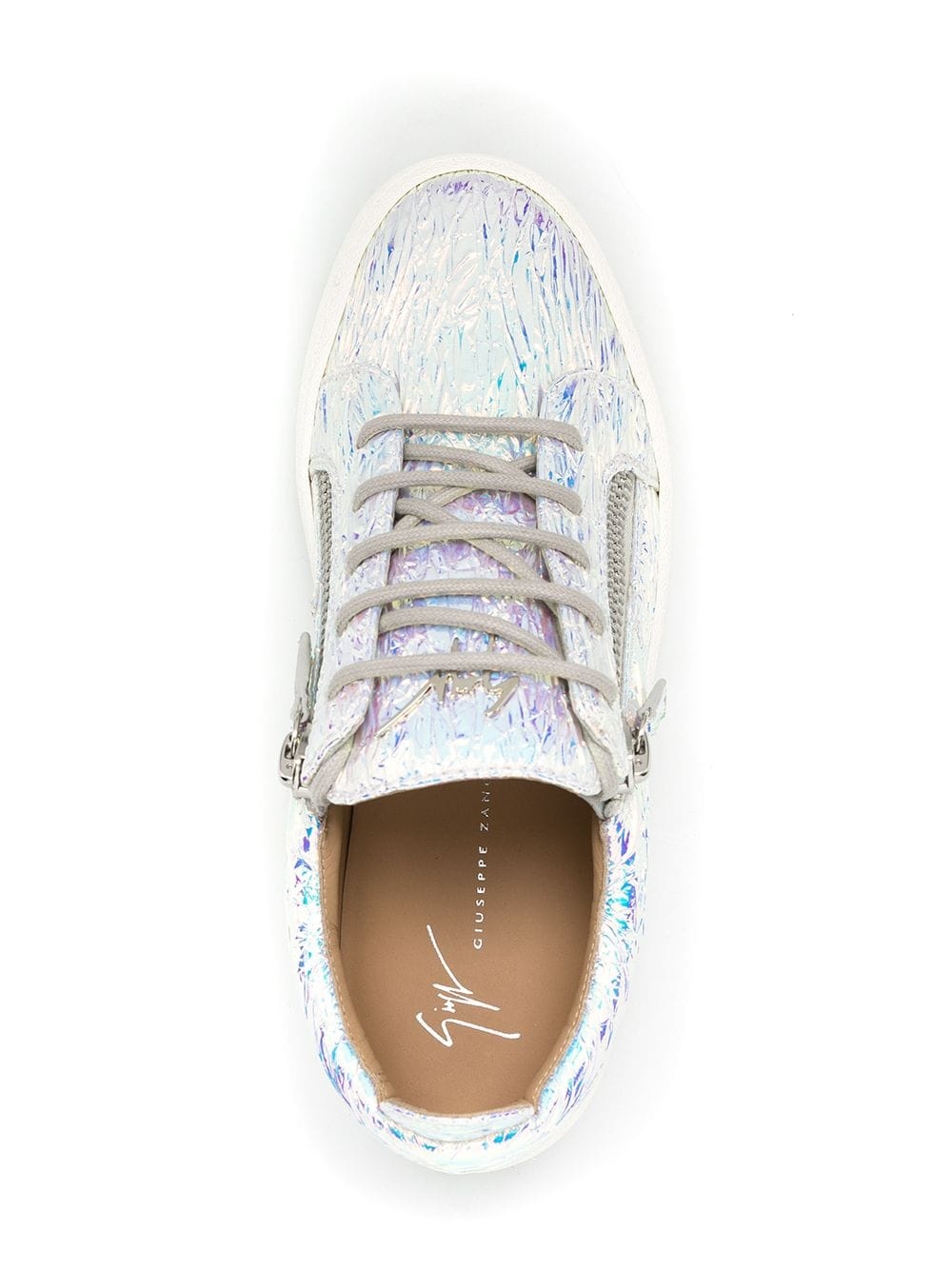 platform holographic effect sneakers - 4