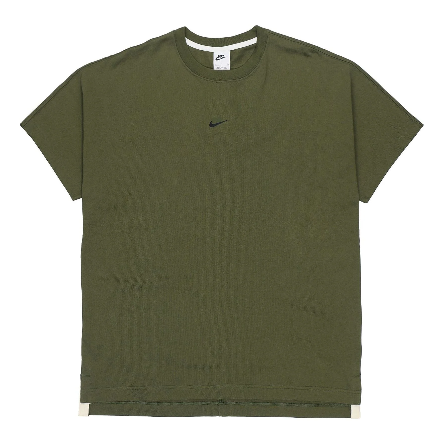 Nike Logo Print Sports Round Collar Short Sleeve Men's Beige Green DD7019-326 - 1