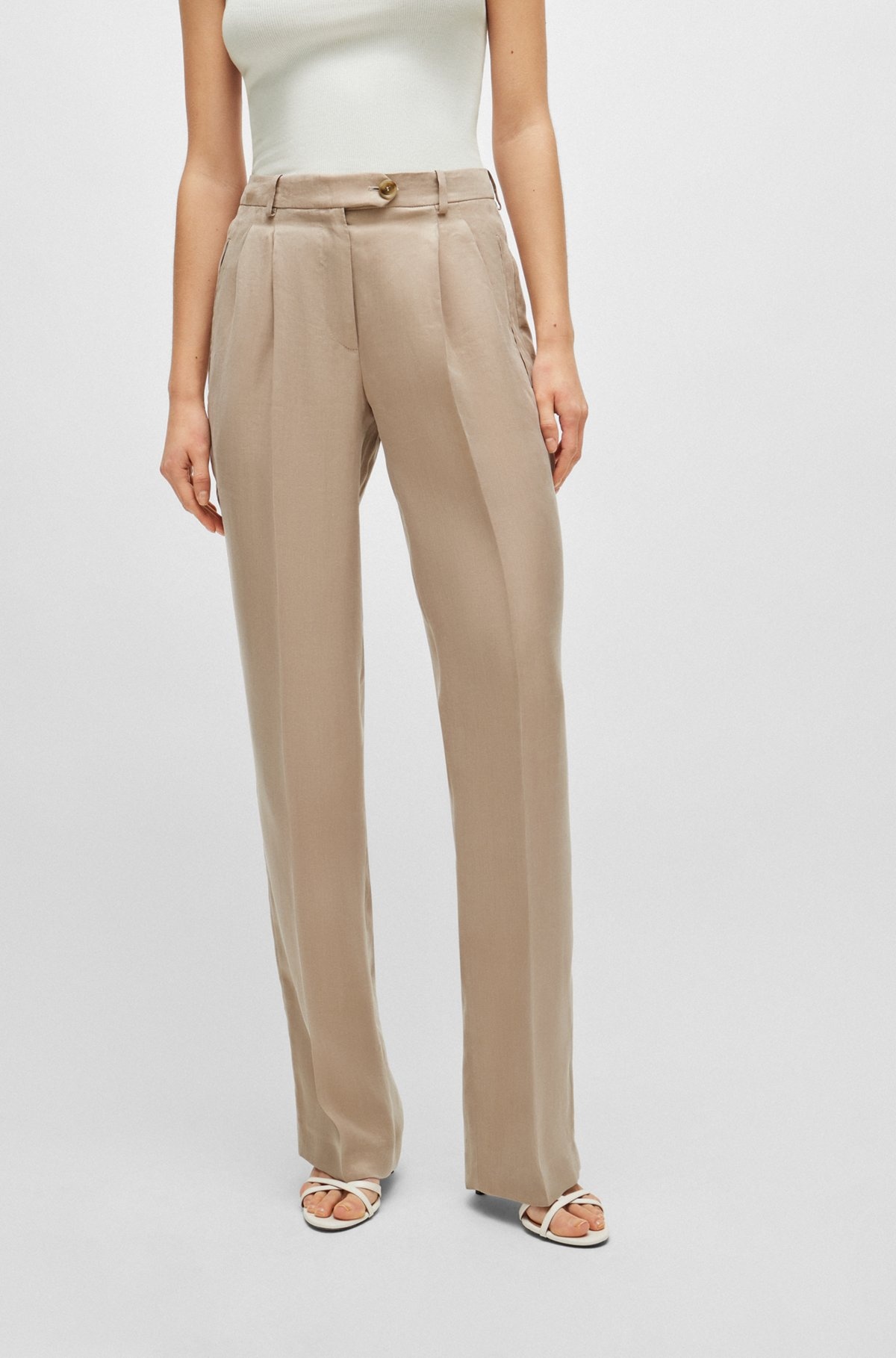 HIGH-WAISTED TROUSERS WITH A WIDE LEG - 2