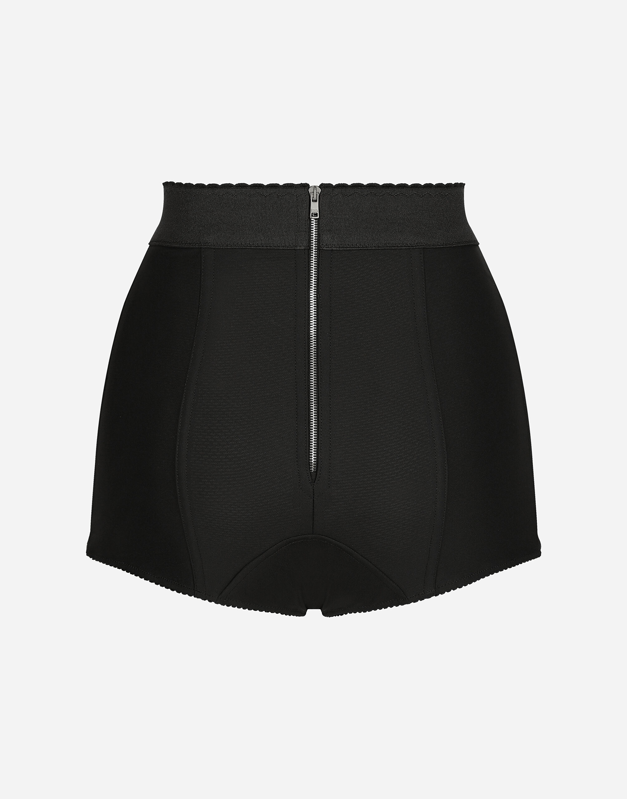 Silk satin and stretch marquisette high-waisted panties - 2
