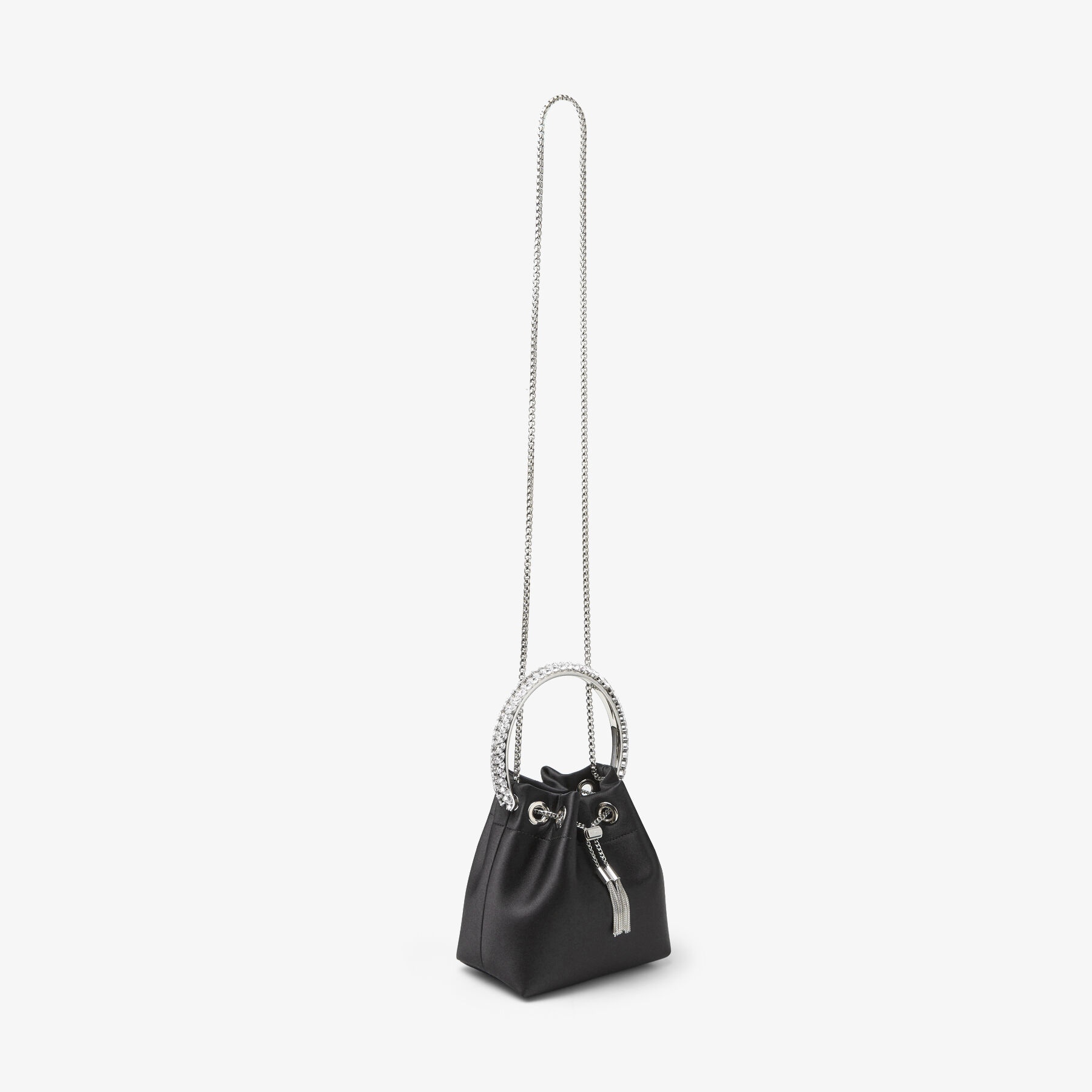 Bon Bon
Black Satin Bag with Crystal Handle - 6