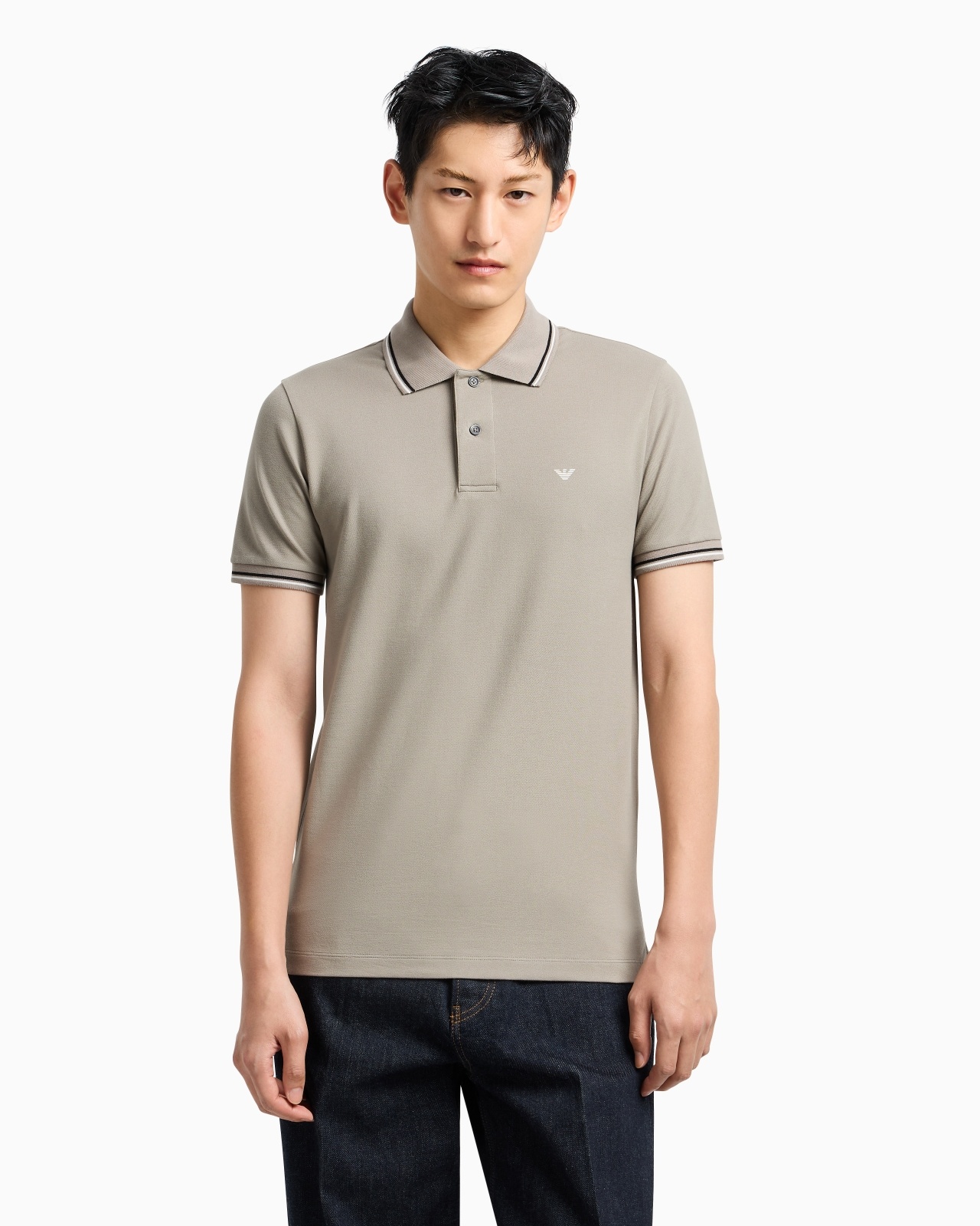 SLIM-FIT STRETCH PIQUÉ POLO SHIRT WITH MICRO EAGLE - 4