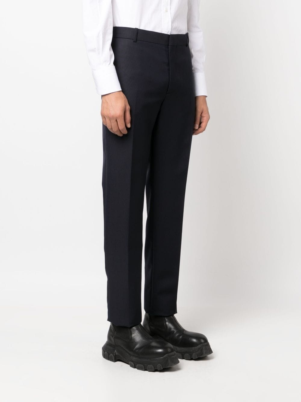 wool-blend straight-leg trousers - 3