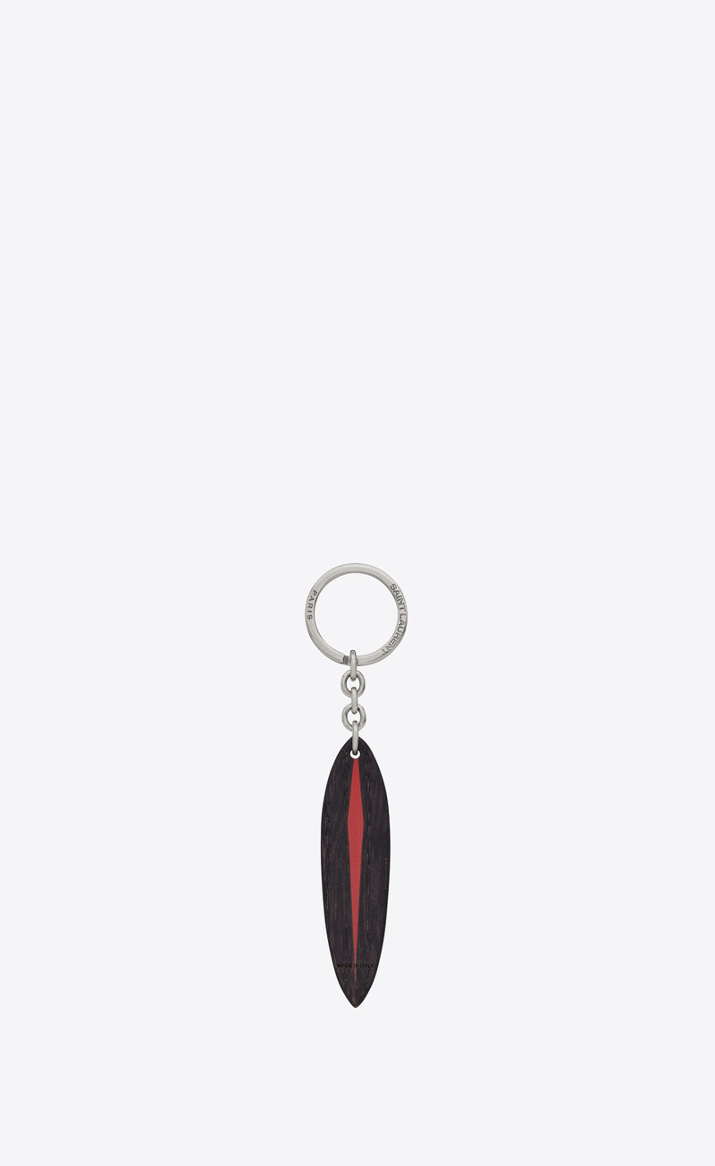 SAINT LAURENT saint laurent surf keyring in wood outlook