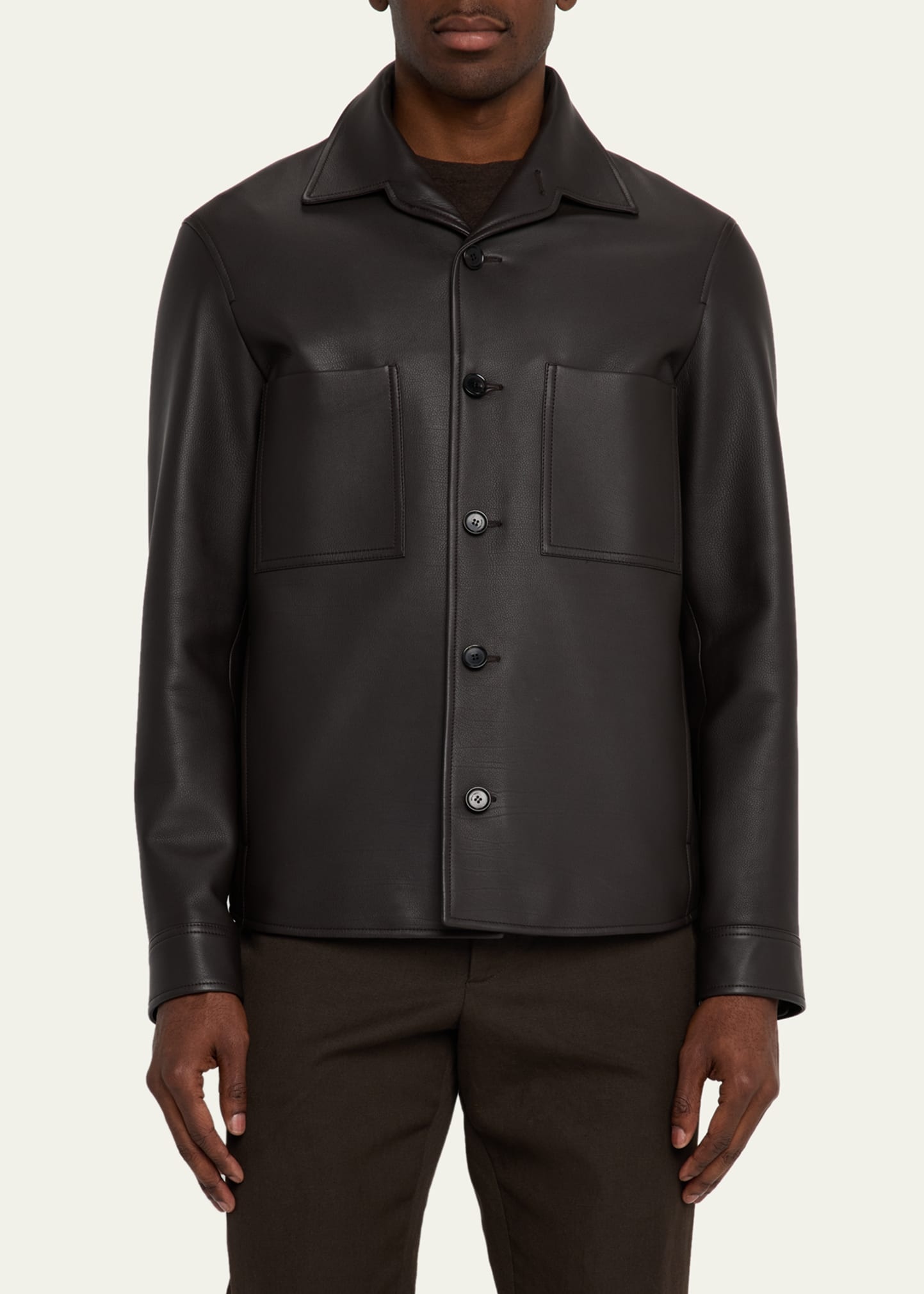 Men's Evandro Calfskin Overshirt - 4