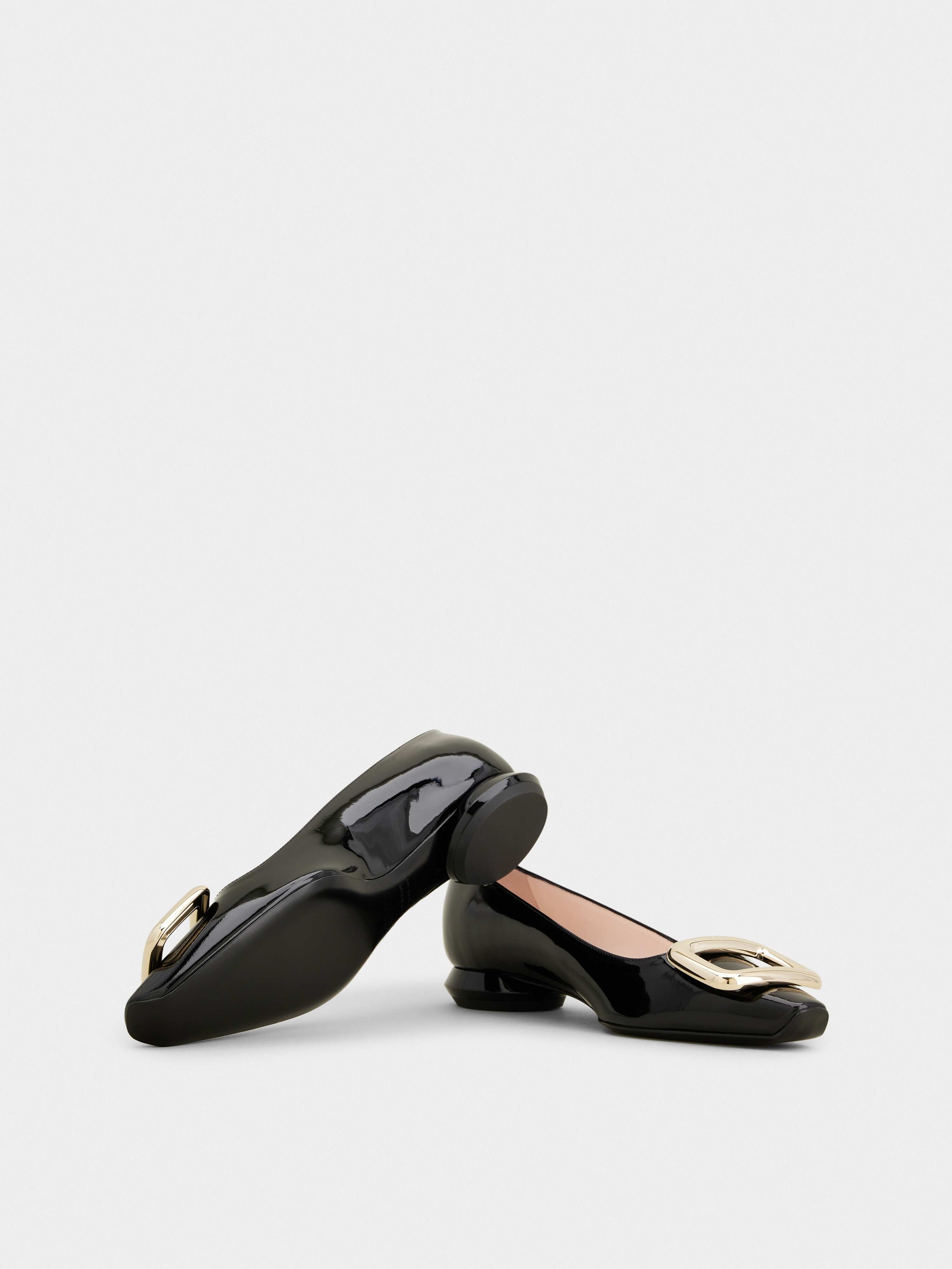 Viv' Choc Metal Buckle Ballerinas in Patent Leather - 6