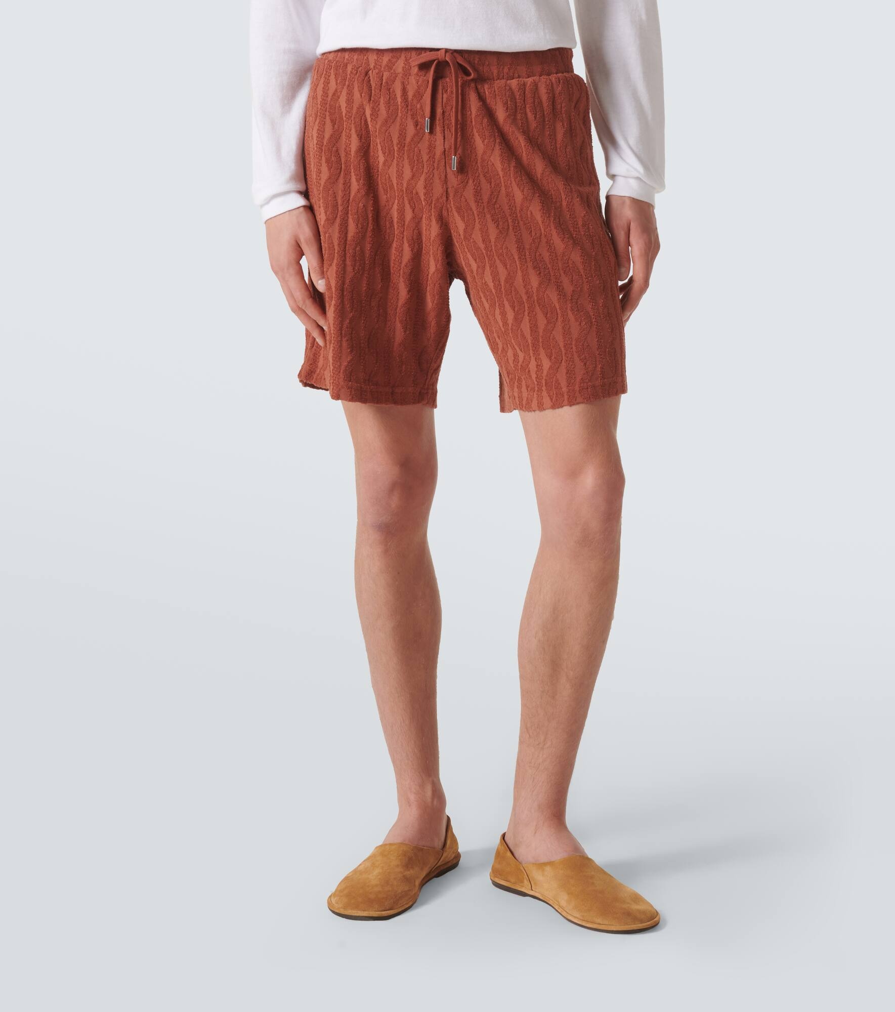 Augusto cotton terry jacquard shorts - 3
