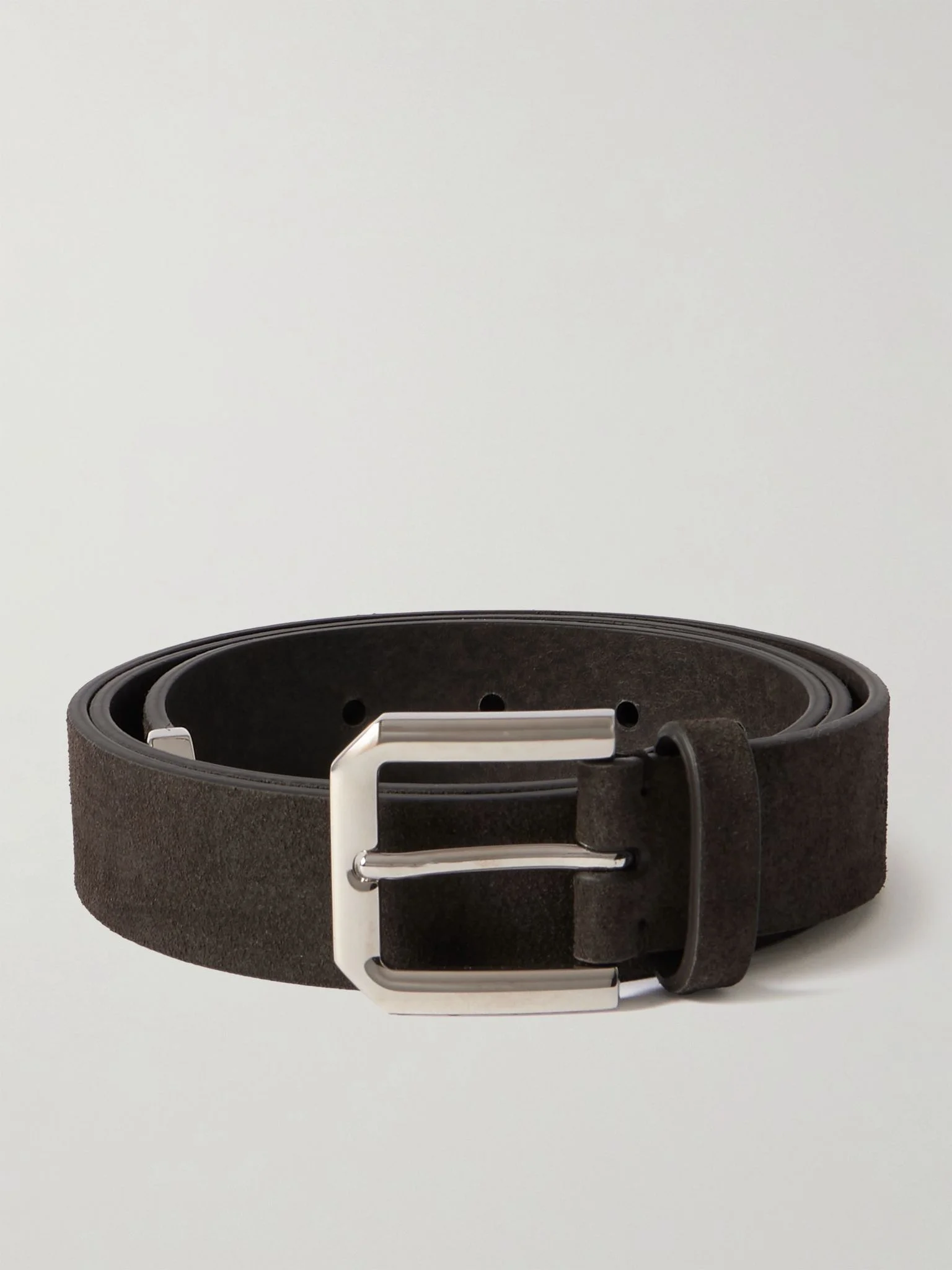 3cm Suede Belt Brown - 1