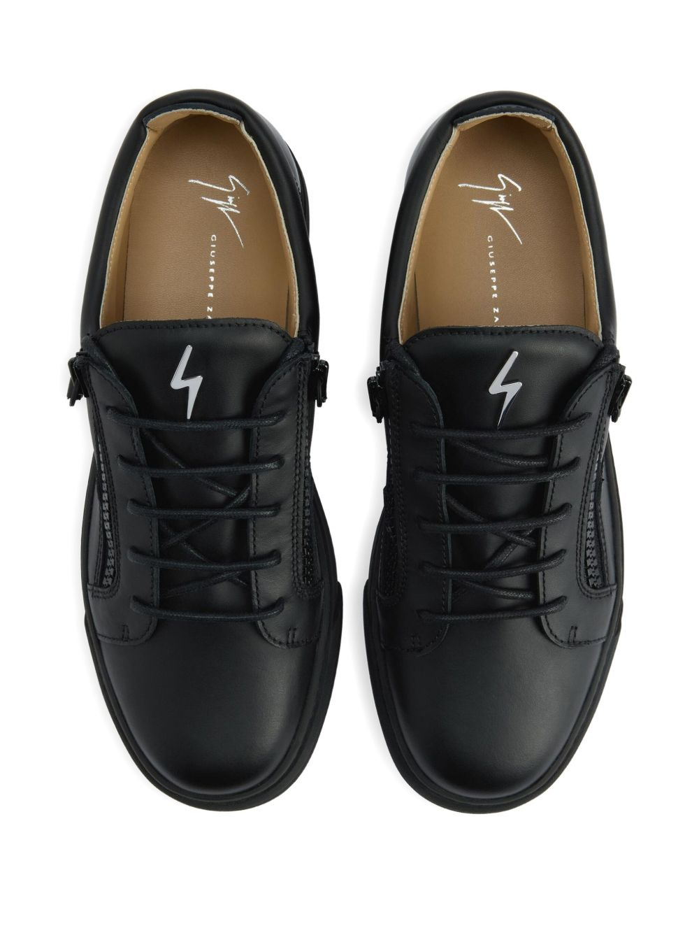 Frankie zip-detail leather sneakers - 4
