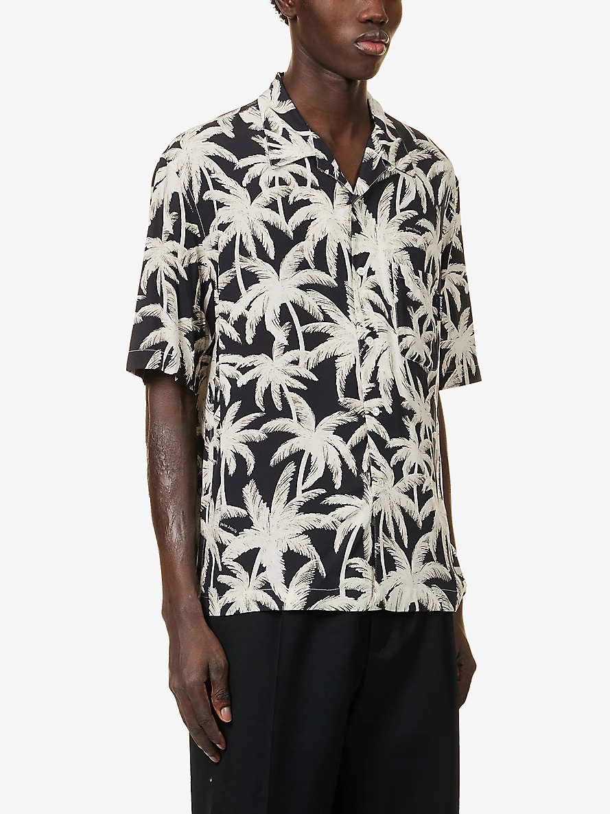 Palms Allover brand-print relaxed-fit woven shirt - 3