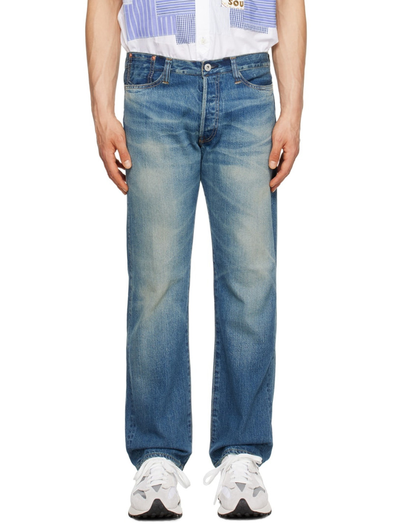 Indigo Printed Jeans - 1