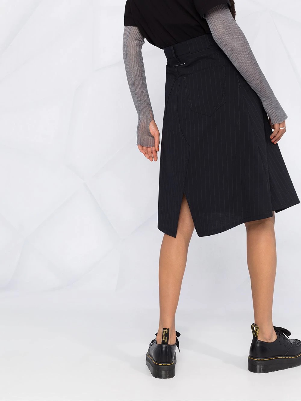 pinstripe A-line skirt - 3