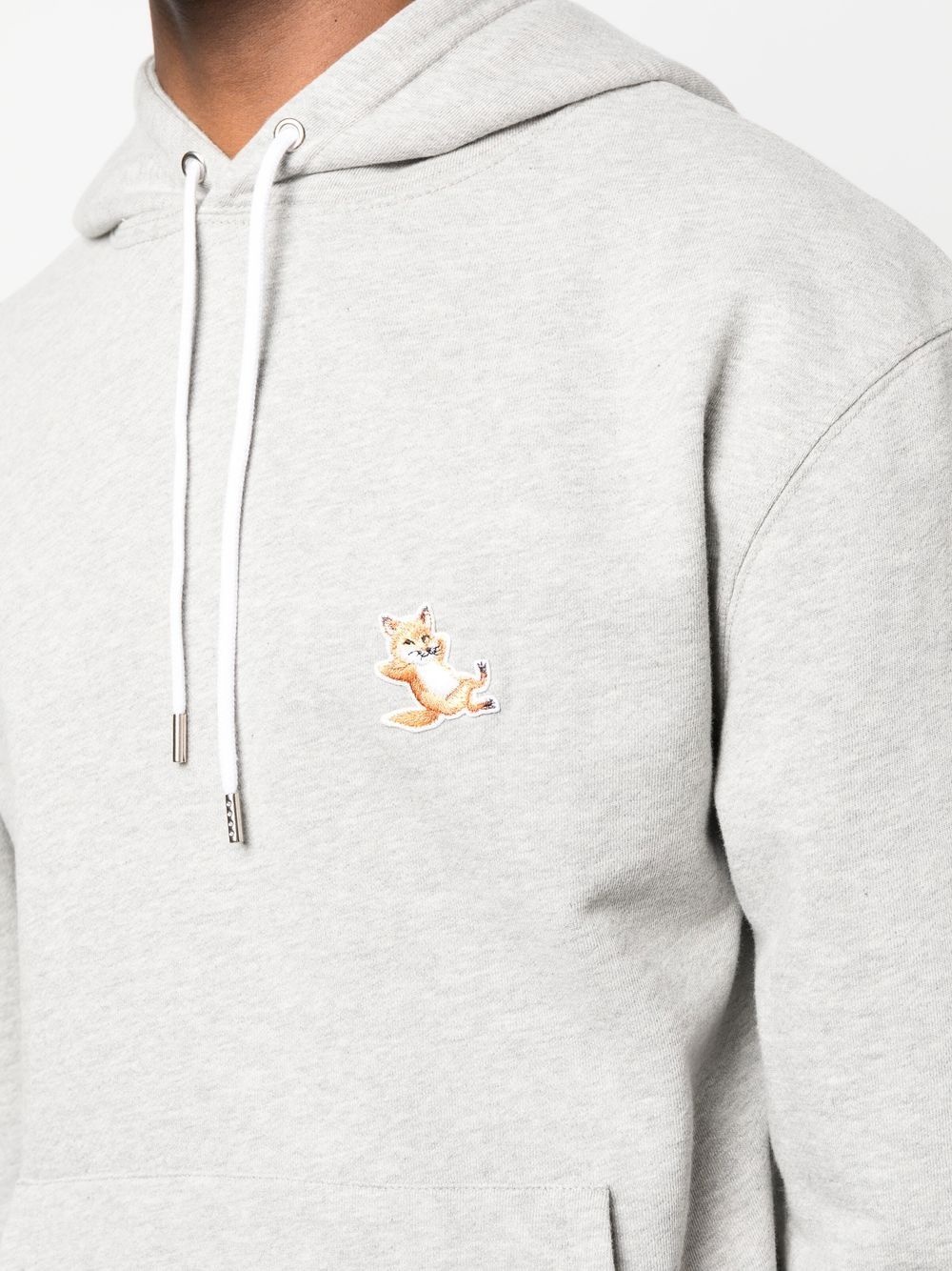 fox-embroidered cotton hoodie - 6