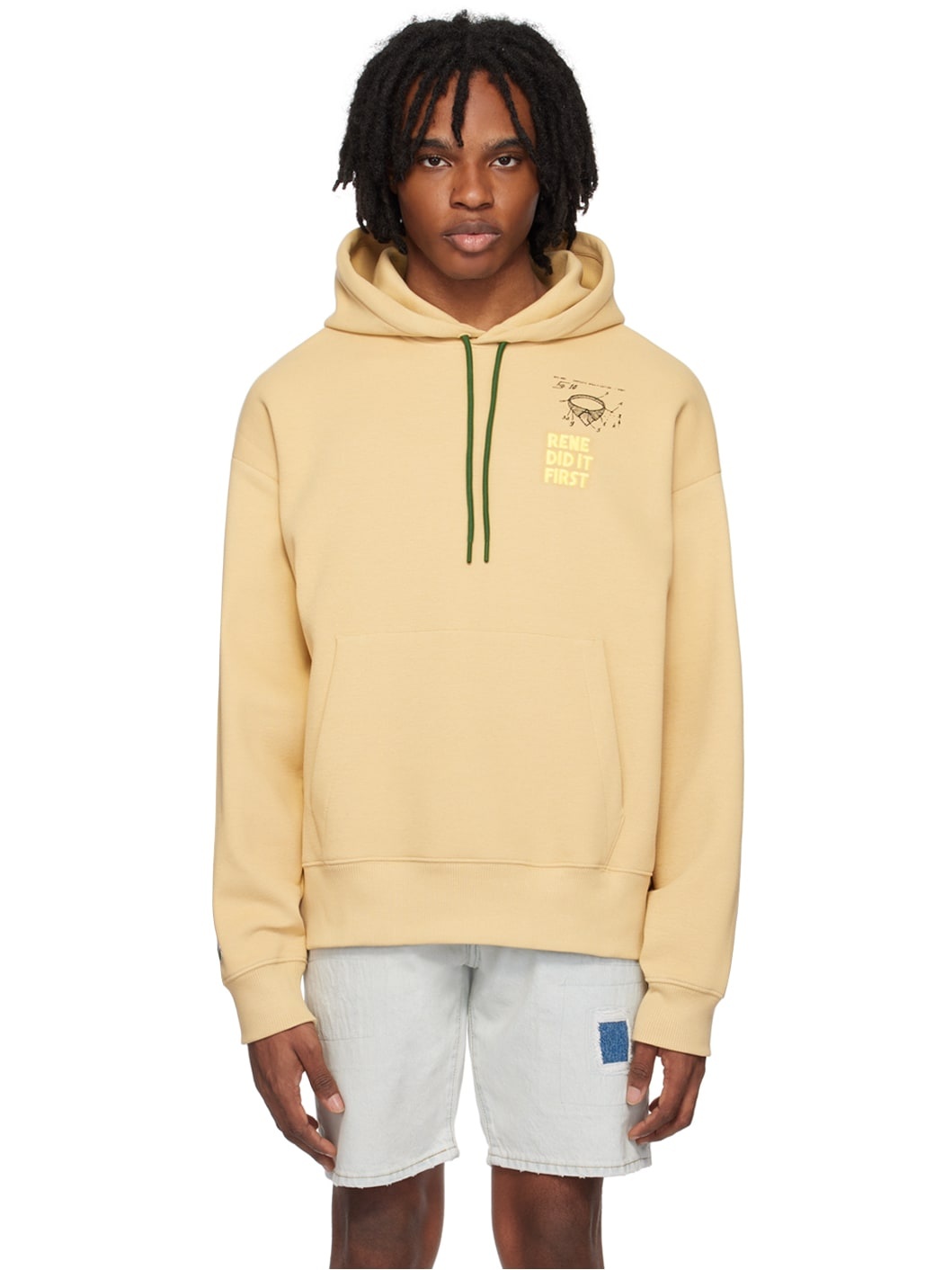 Beige Relaxed-Fit Hoodie - 1