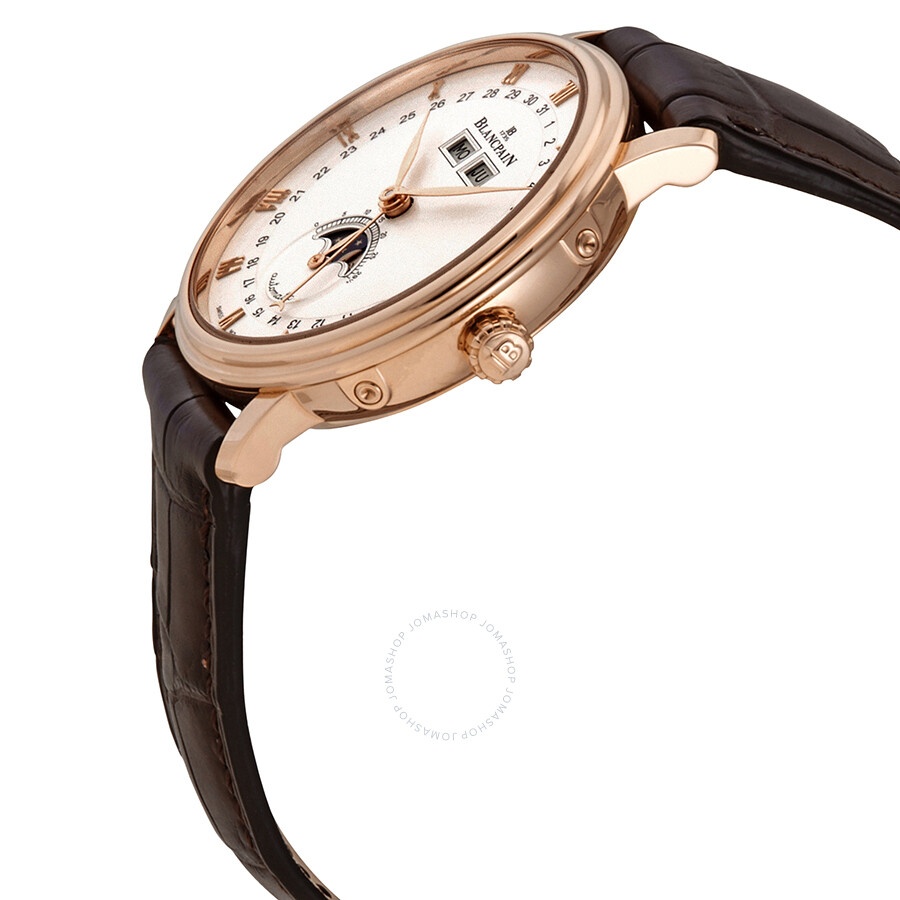 Blancpain Villeret Silver Dial 18kt Rose Gold Brown Leather Men's Watch 6263-3642-55B - 2